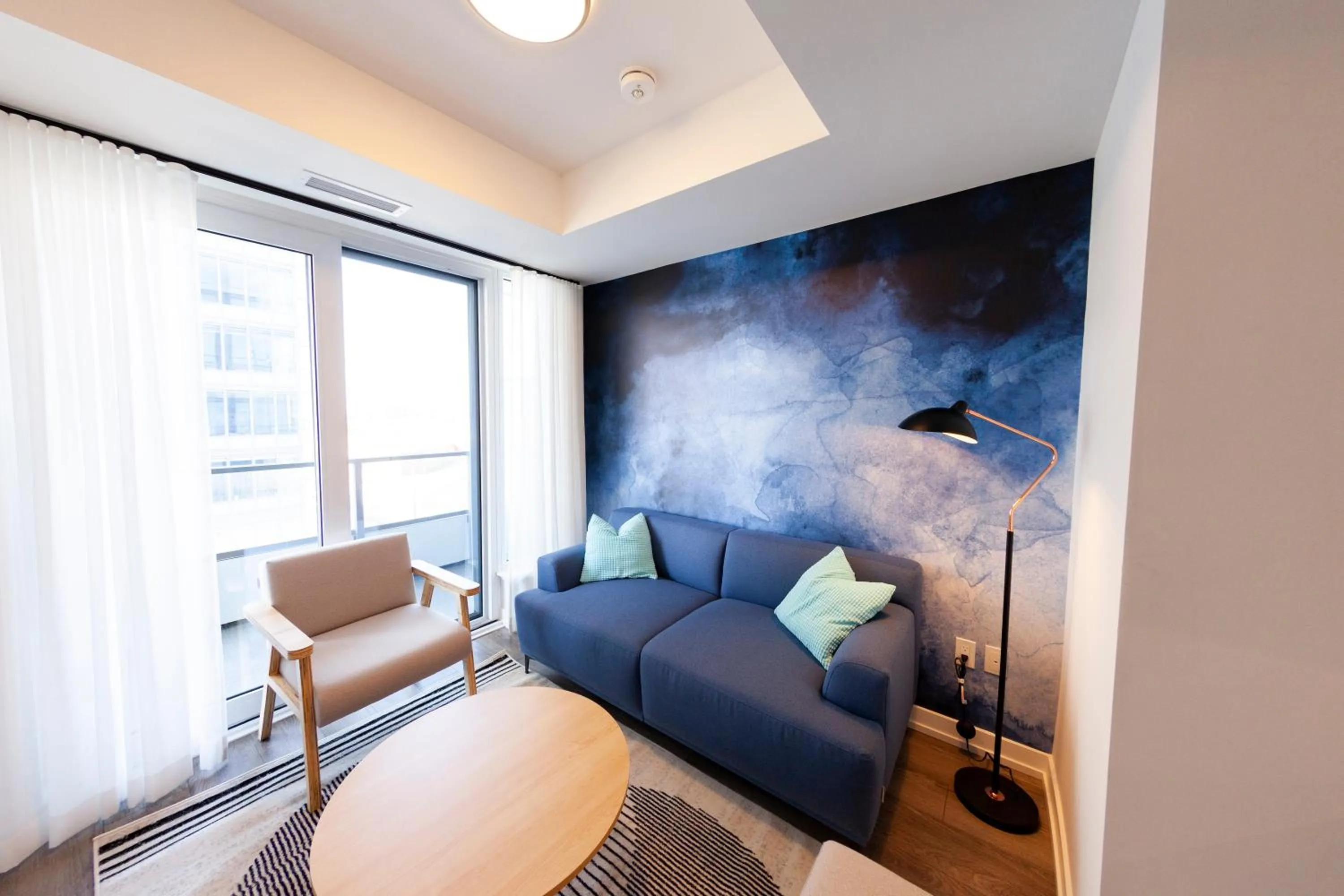 Seating area in The Laundry Rooms Station Park Kitchener