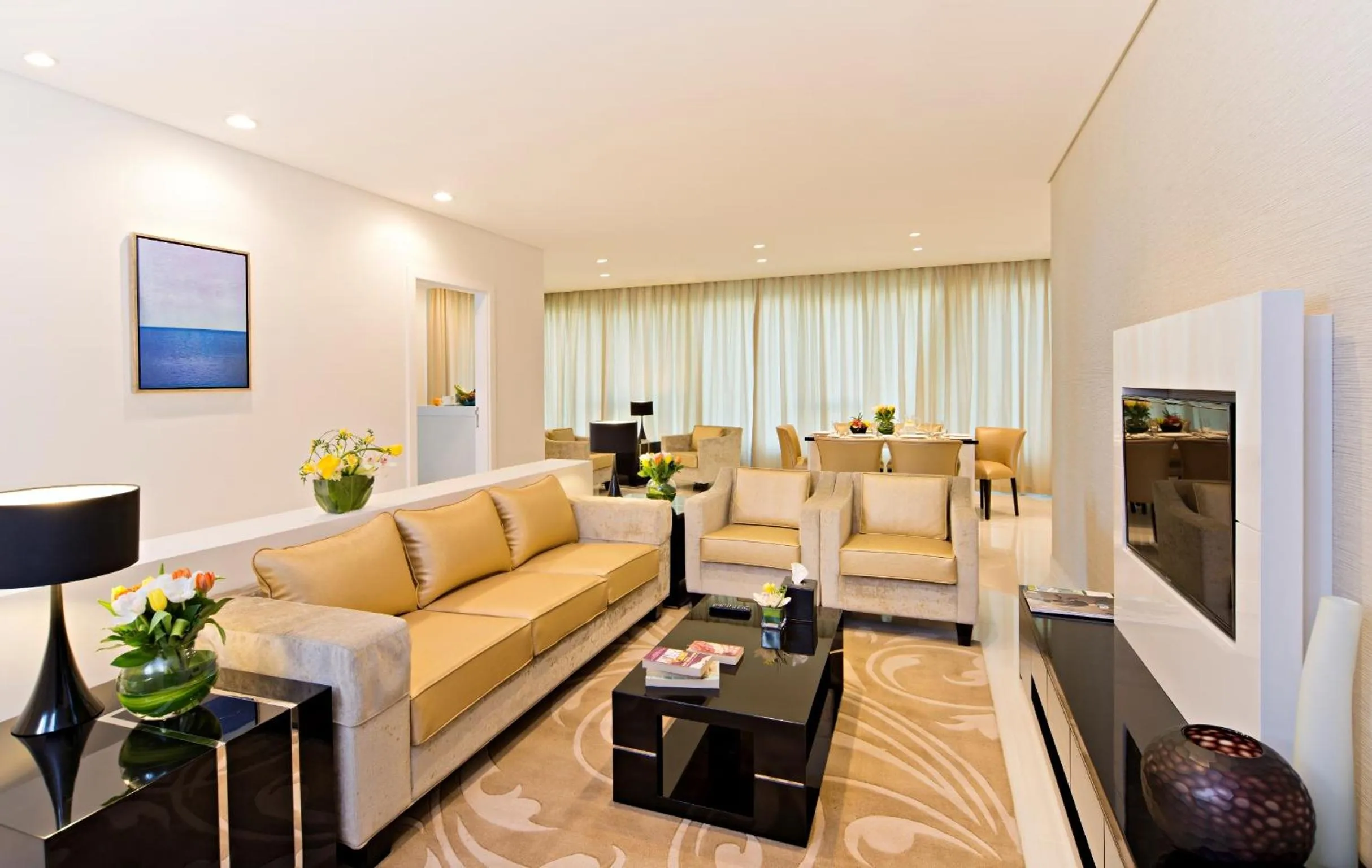 Living room in DAMAC Maison Canal Views