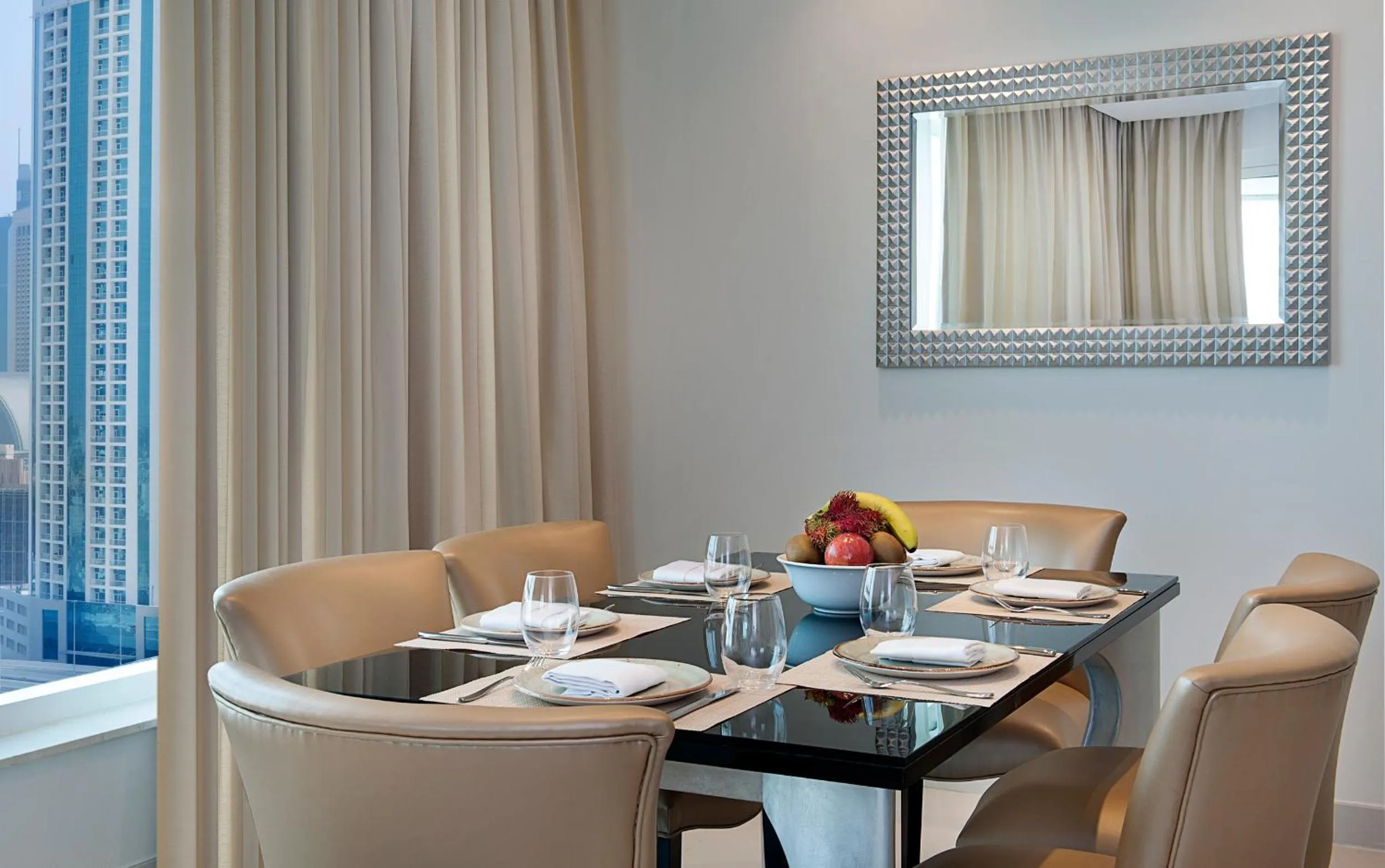 Living room in DAMAC Maison Canal Views