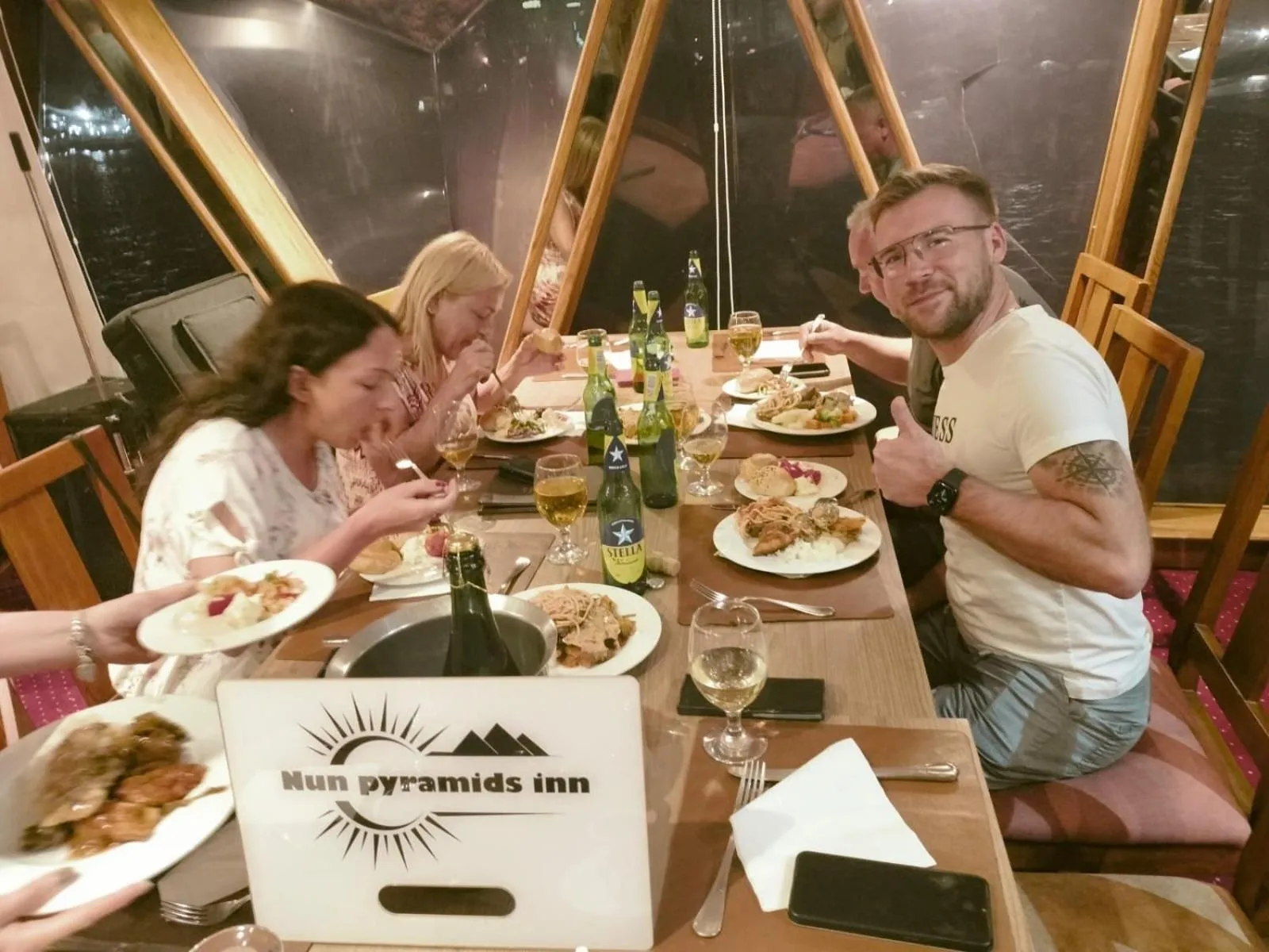 group of guests in Nun Pyramids INN