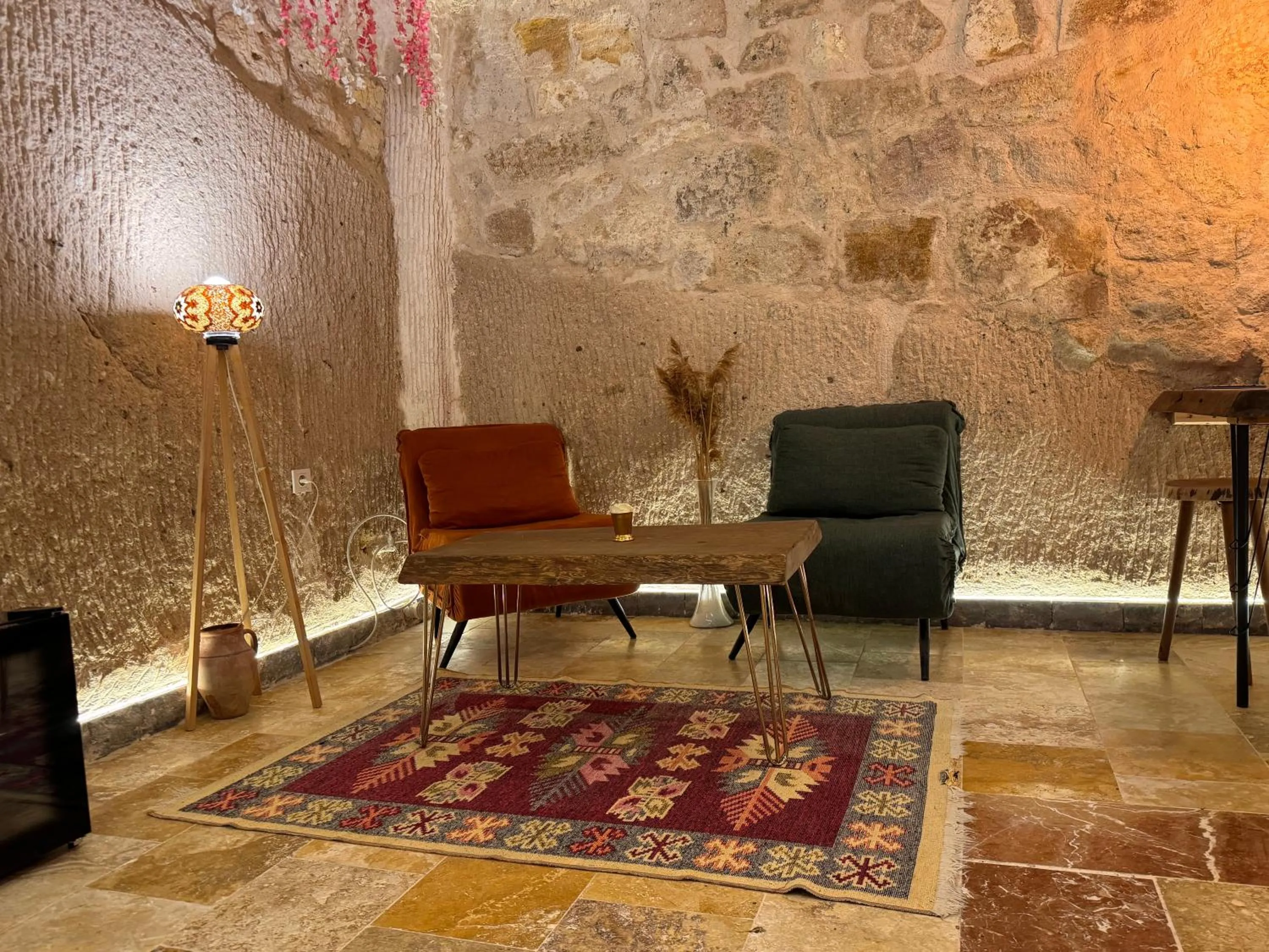 Living room in Ceran Stone House