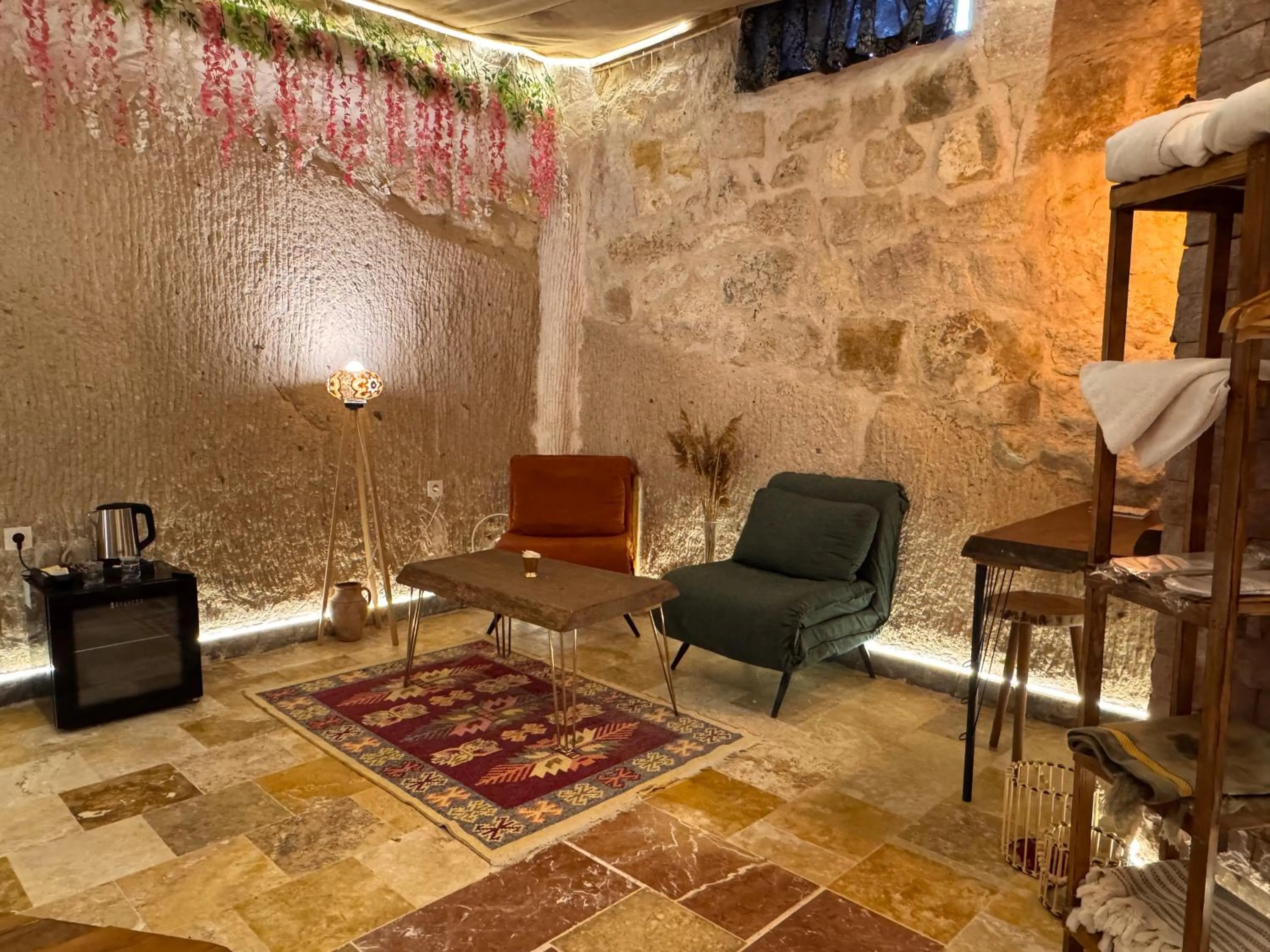 Living room in Ceran Stone House