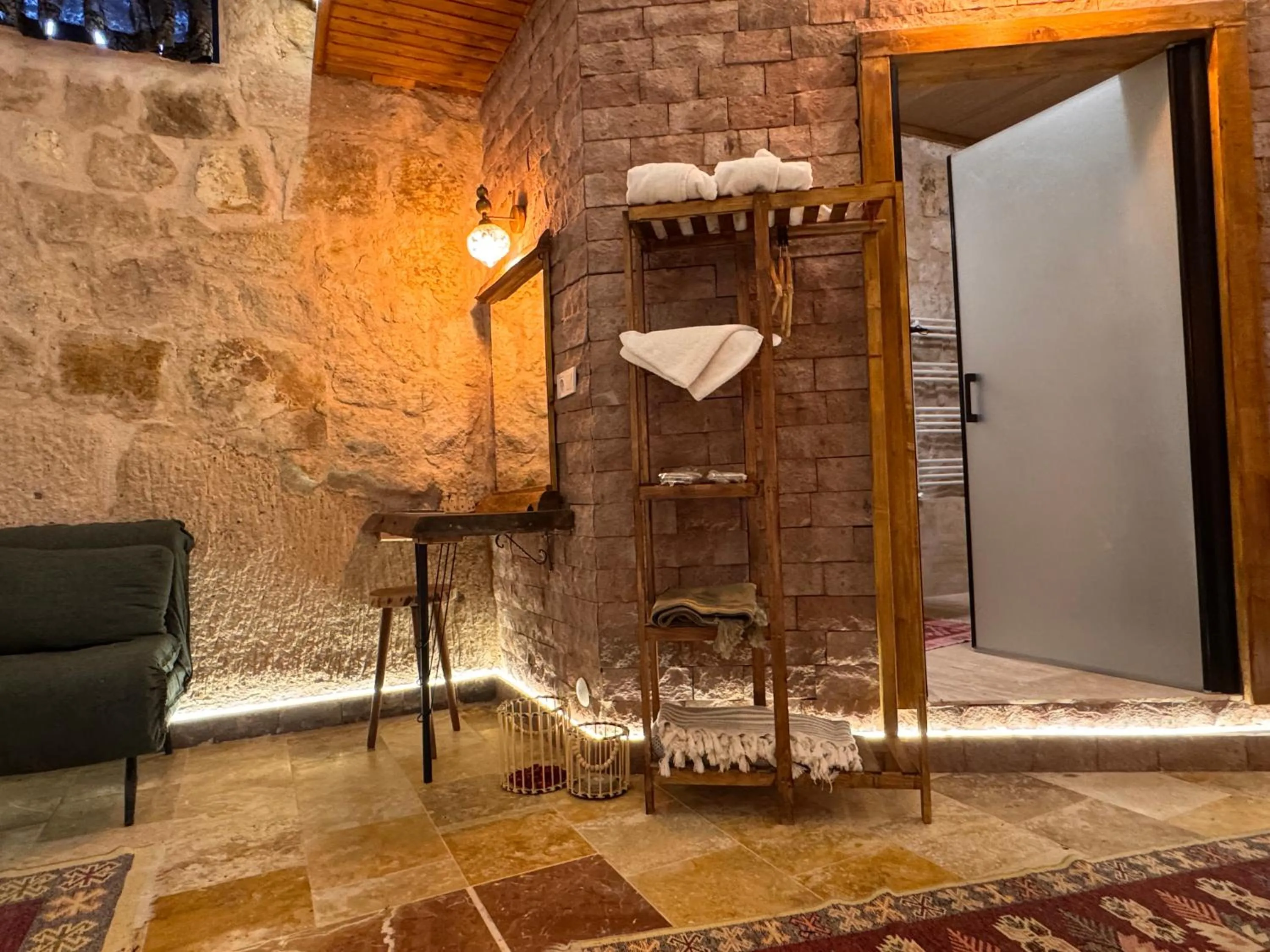 Living room in Ceran Stone House