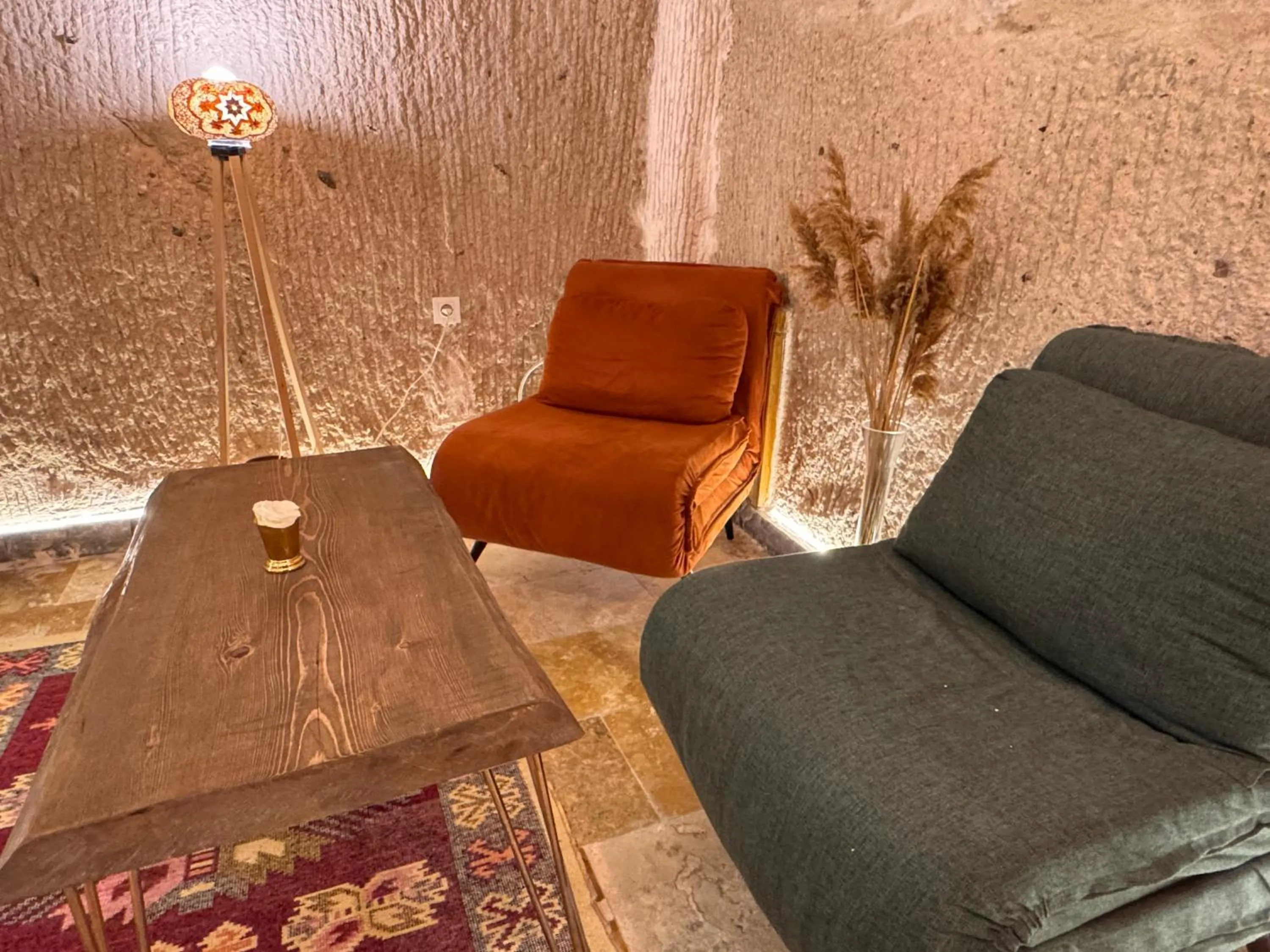 Living room in Ceran Stone House