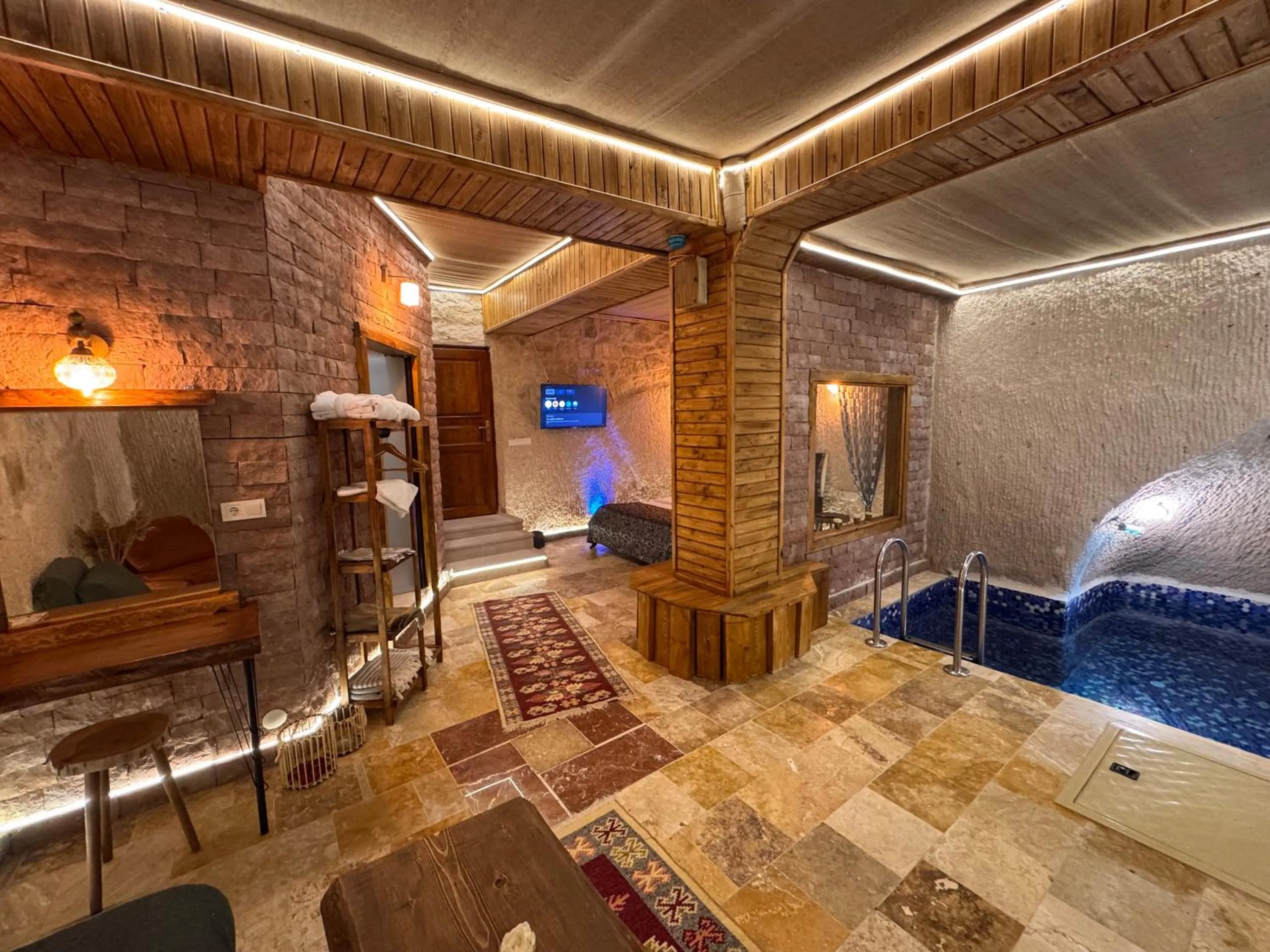 Living room in Ceran Stone House