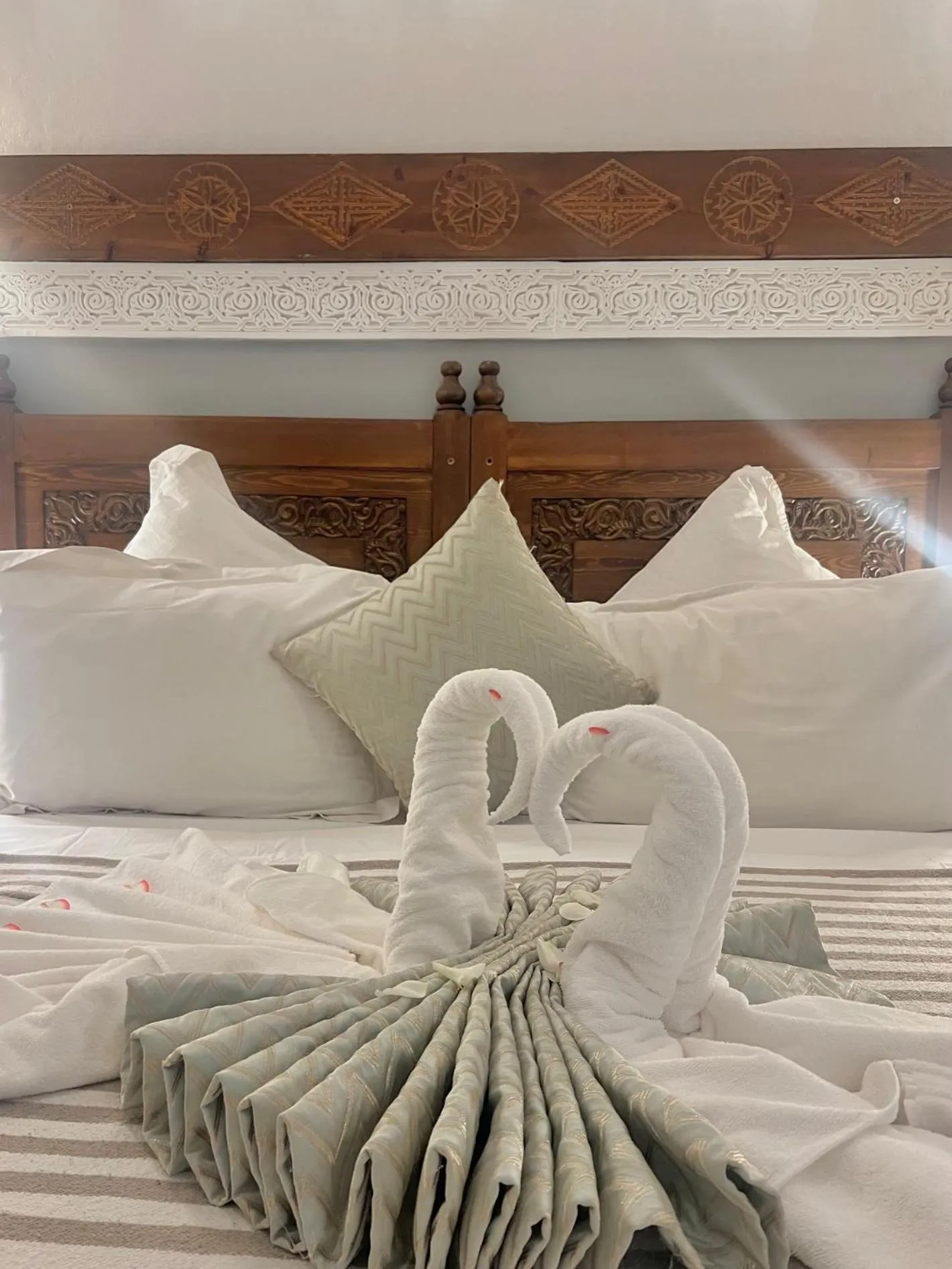 Bed in Riad Jnan El Cadi