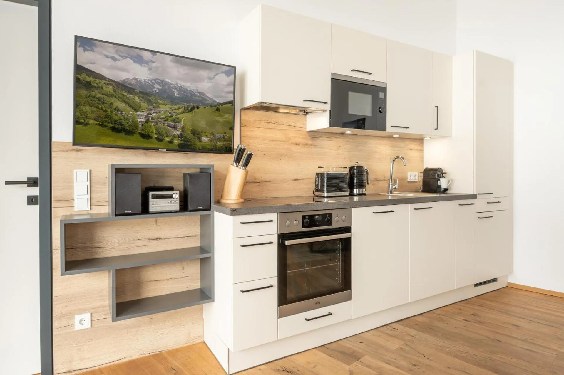 Kitchen or kitchenette in Apartmenthotel Sonnenhof