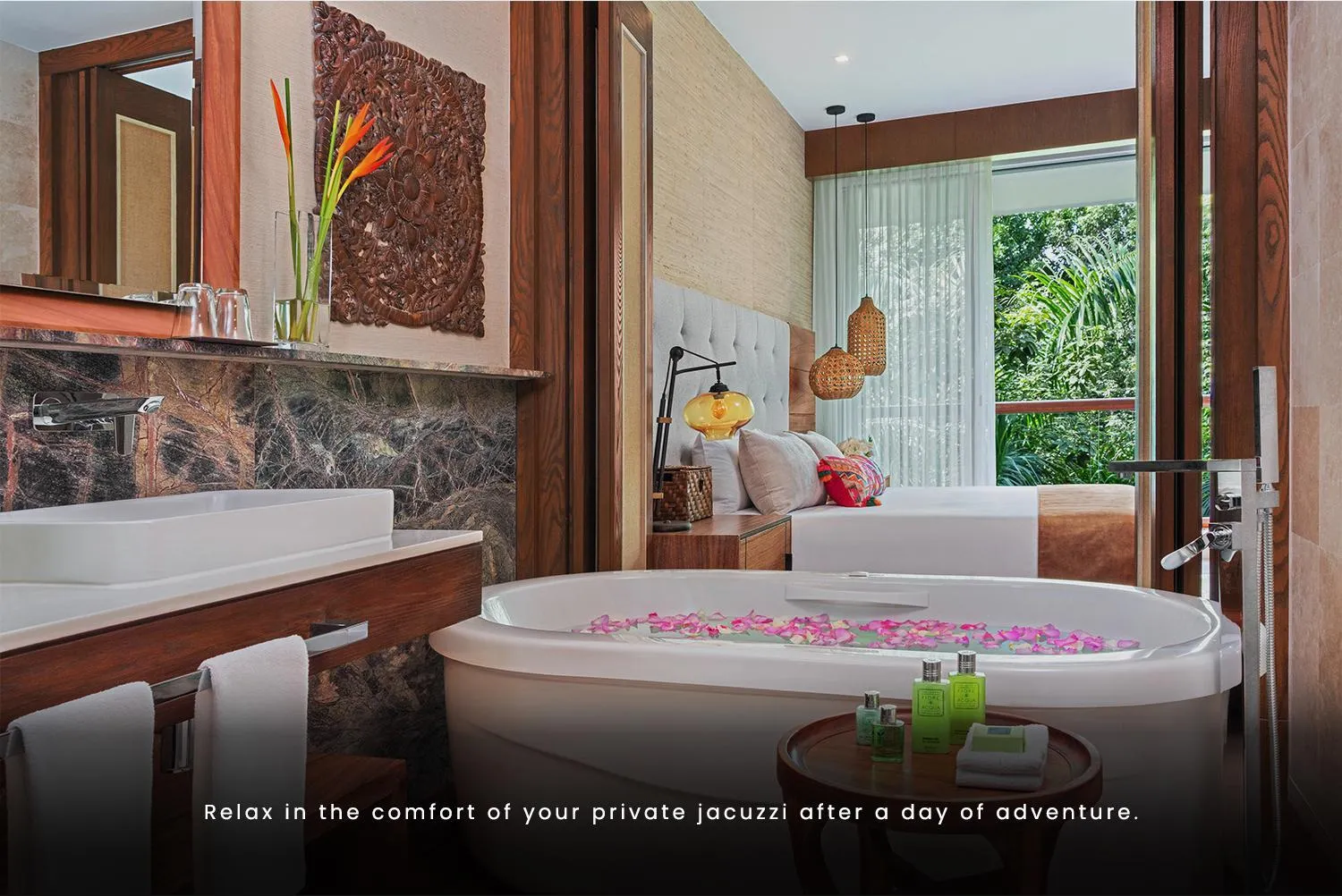 Bathroom in Jungala Hotel at VidantaWorld Riviera Maya