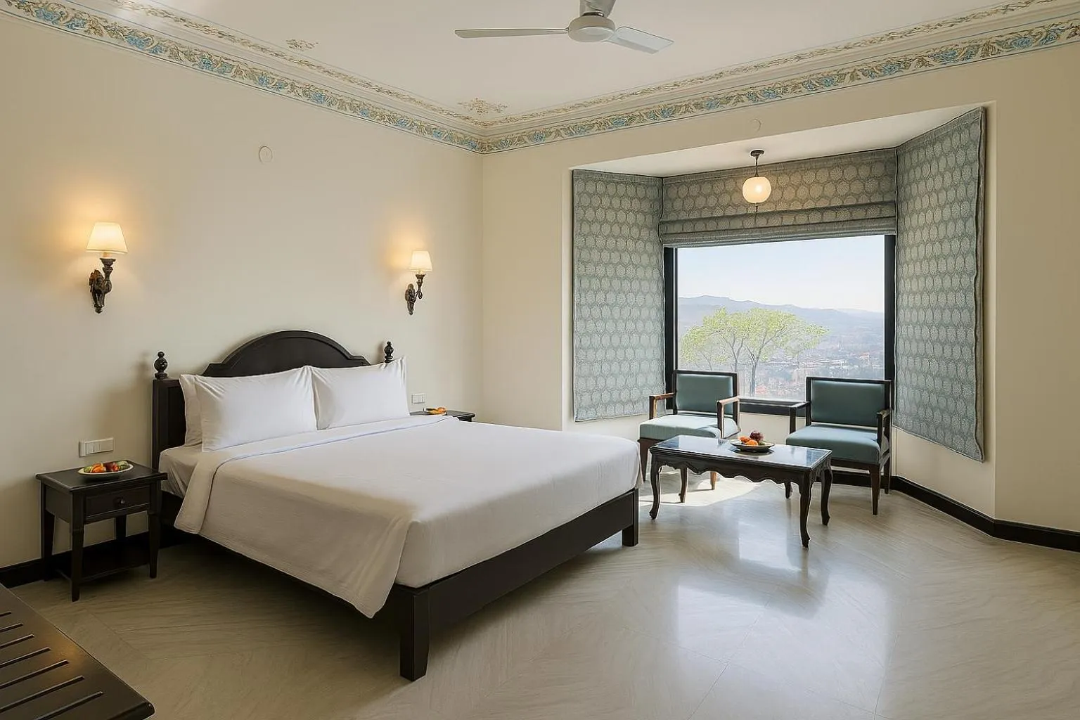 Bed in Bhairavgarh Palace Udaipur