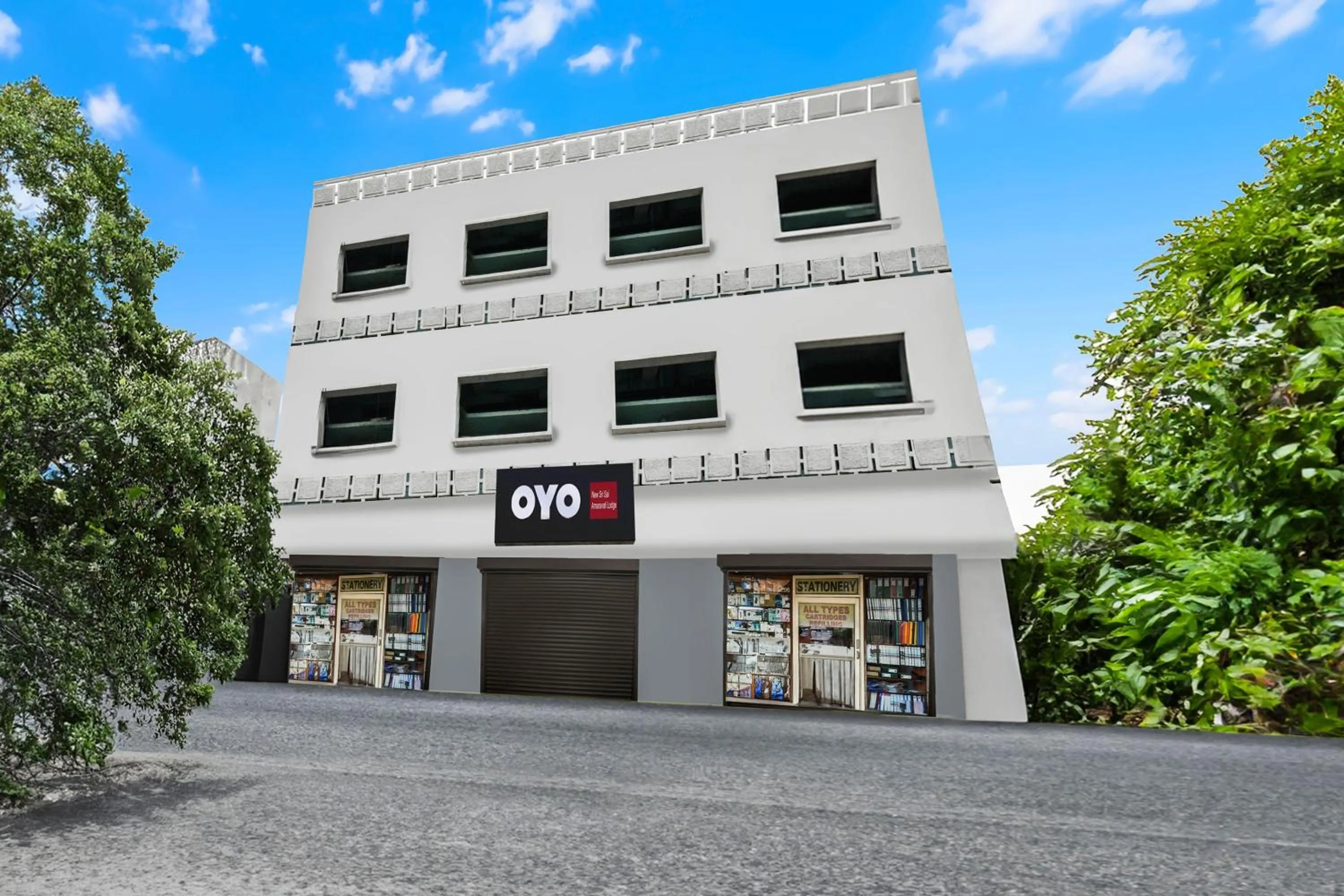 Facade/entrance in Hotel O New Sri Sai Amaravati Lodge