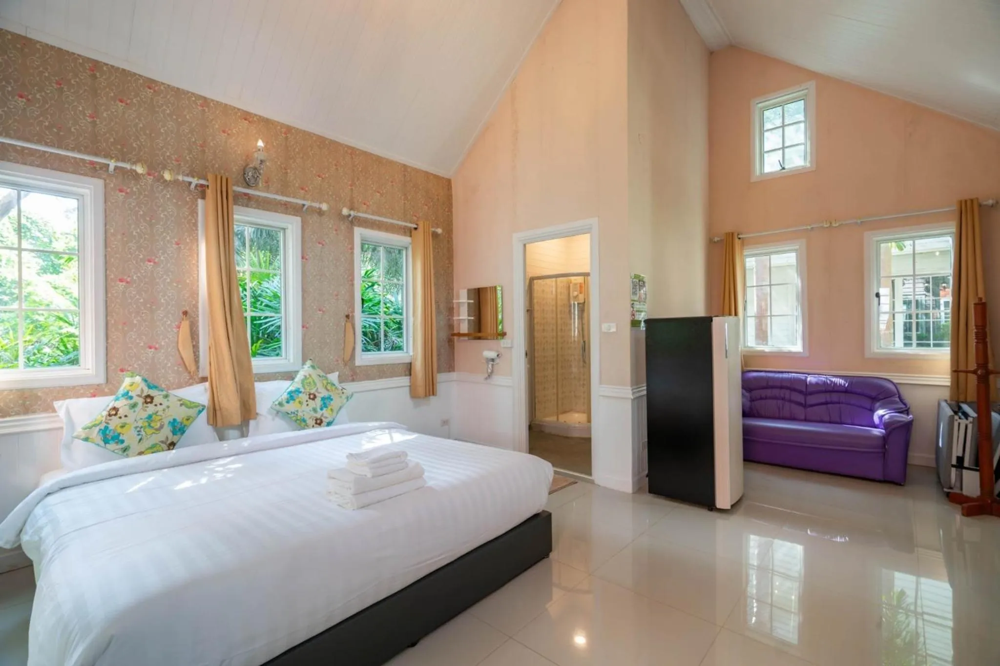 Bed in Puprai Tarnnarm Resort