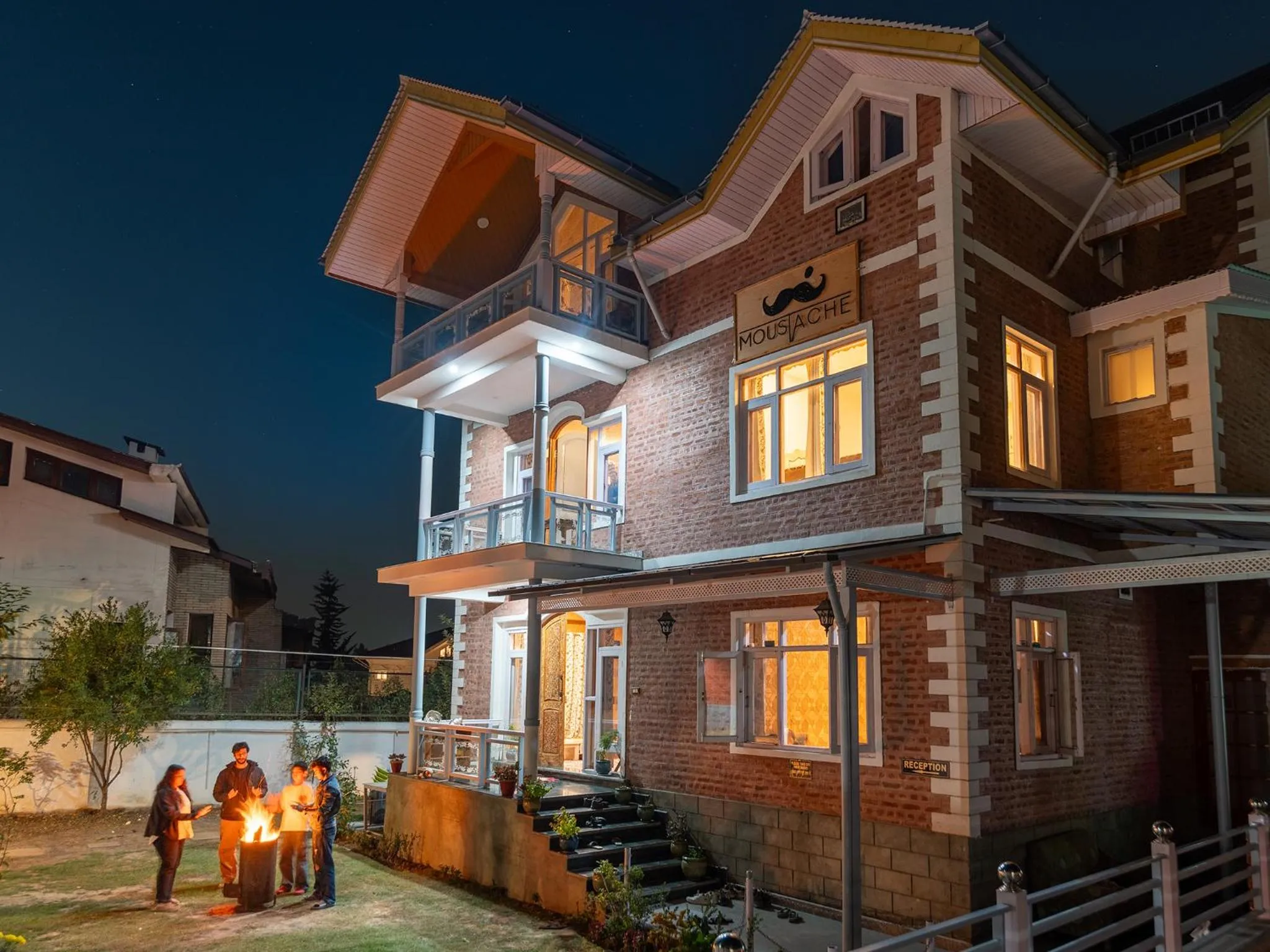 fireplace in Moustache Srinagar