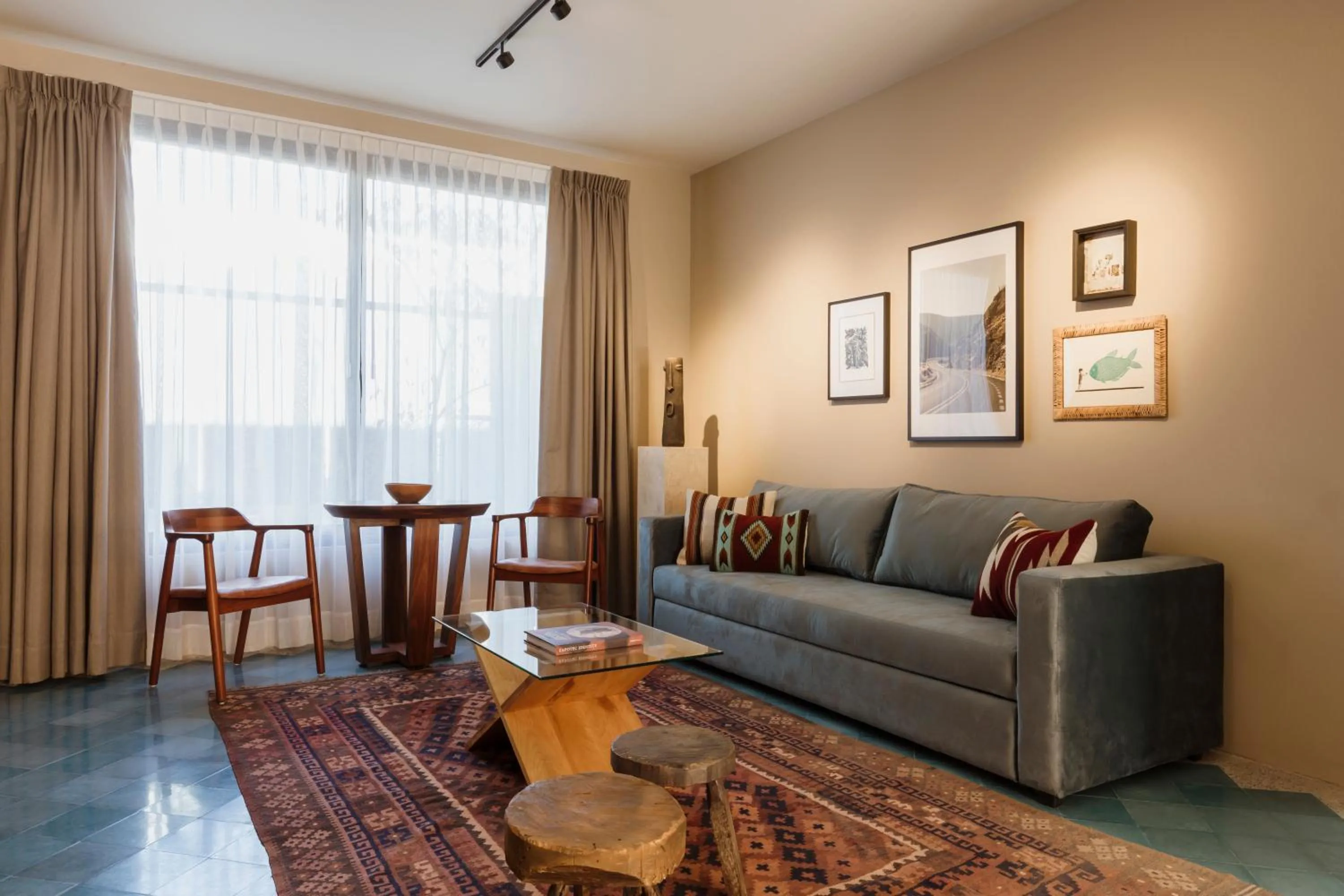 Living room in Macondo Arte Oaxaca