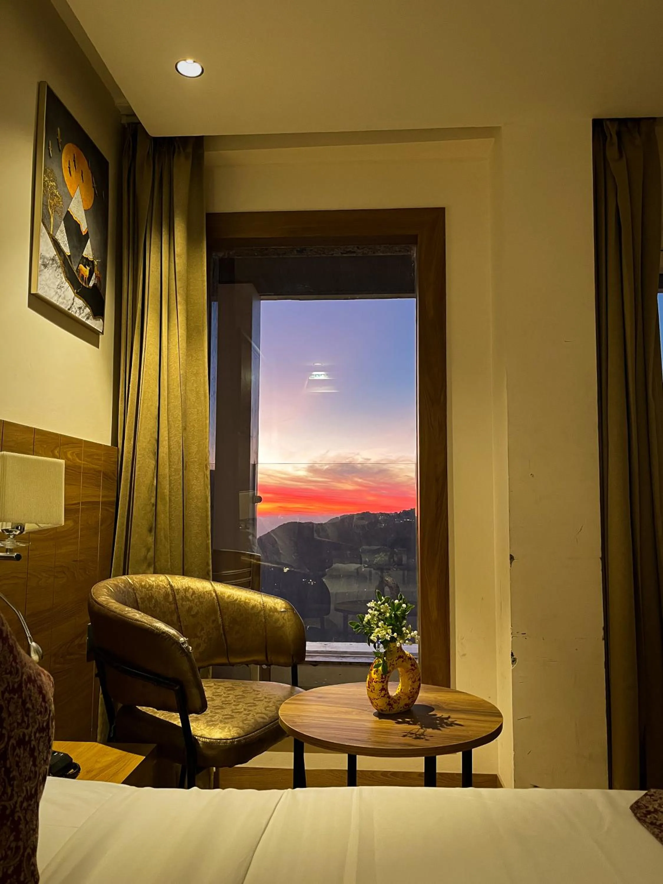 View (from property/room), Bed in The Novello By Hotel Evergreen- Mussoorie