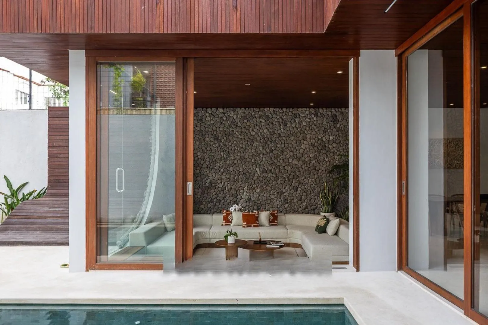 Living room in AMR Echo Beach Villa's Canggu