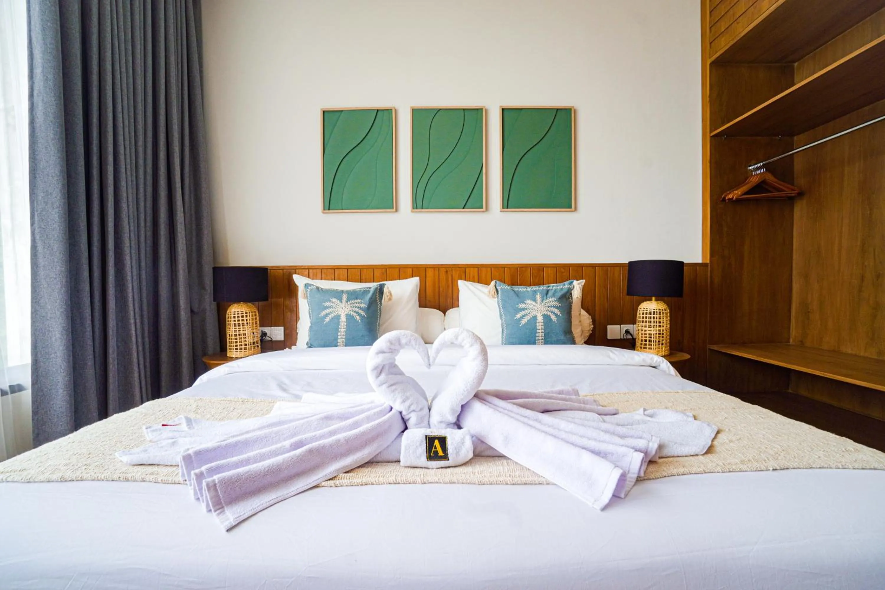 Bed in AMR Echo Beach Villa's Canggu