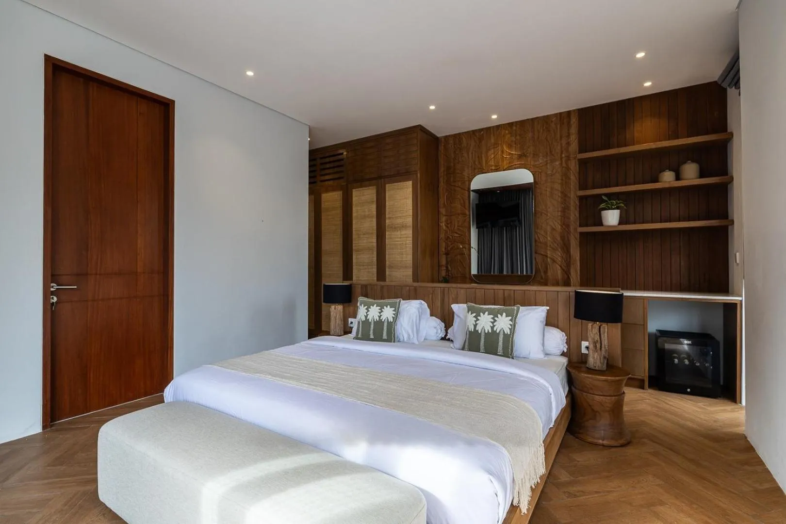 Bed in AMR Echo Beach Villa's Canggu