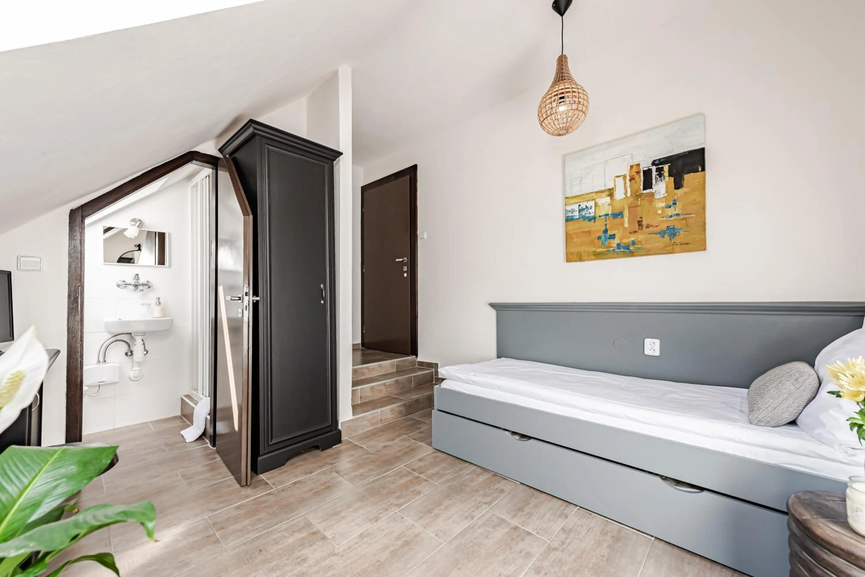 Bed in Hotel Pivoňka