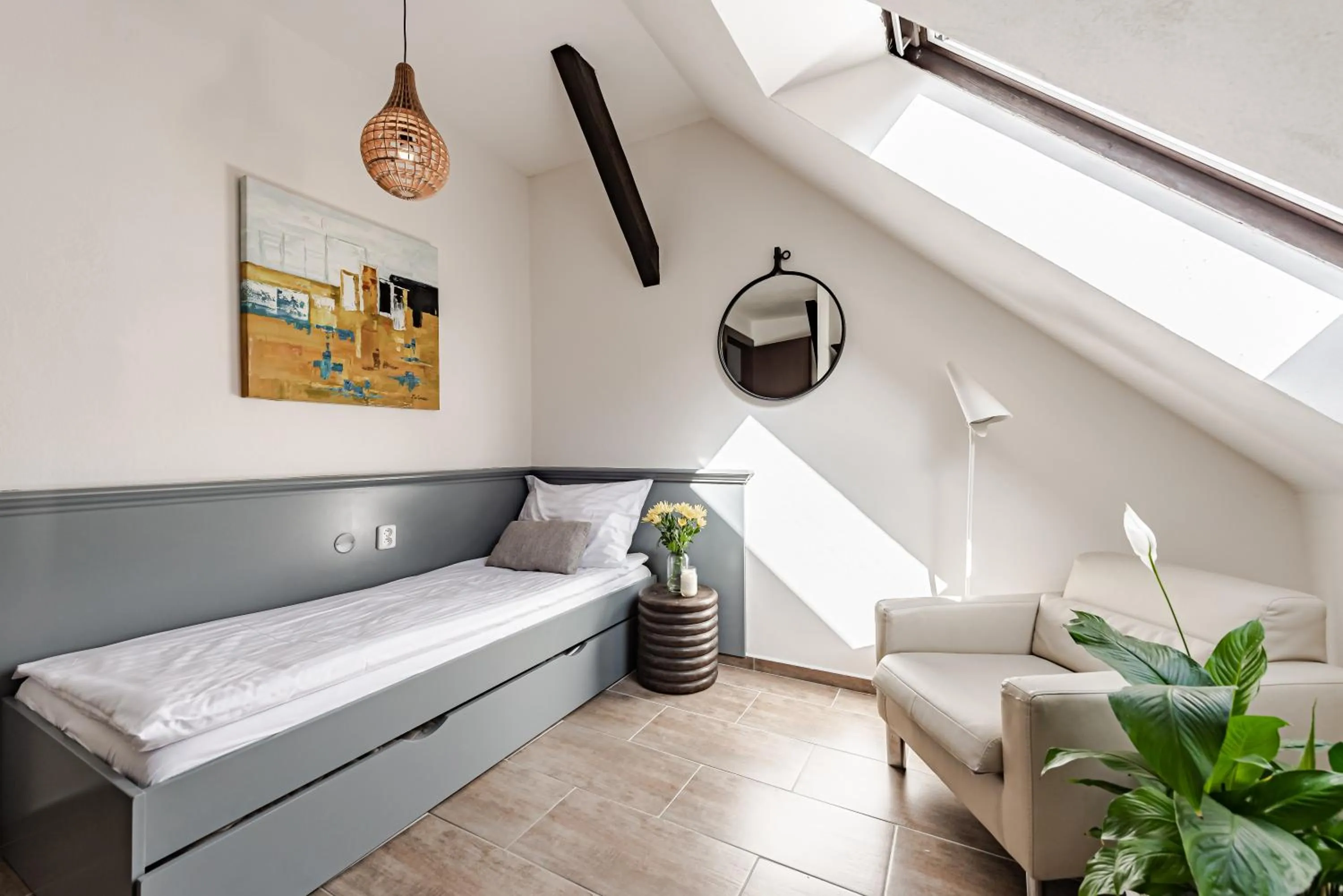 Bed in Hotel Pivoňka