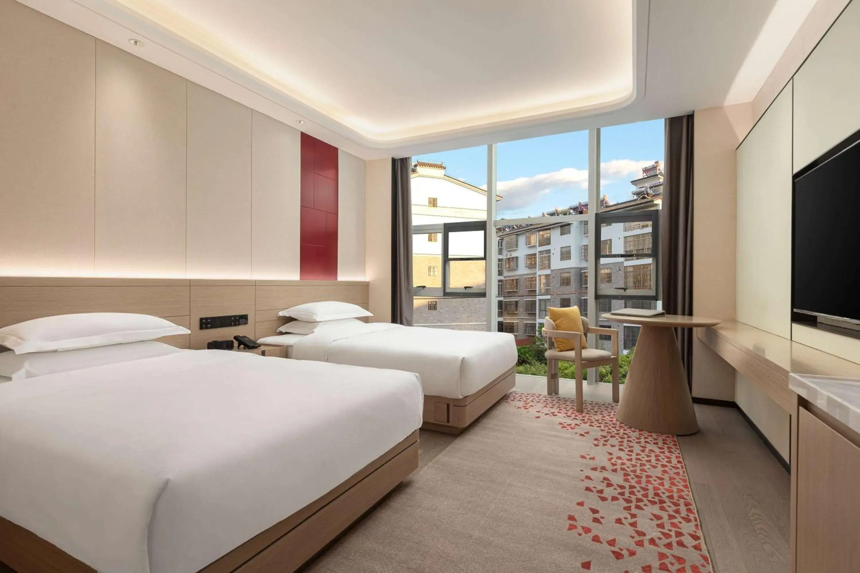 Deluxe Double Room with Two Double Beds - Non-Smoking in Ramada by Wyndham Honghe Kaiyuan Deluxe Double Room with Two Double Beds - Non-Smoking in Ramada by Wyndham Honghe Kaiyuan