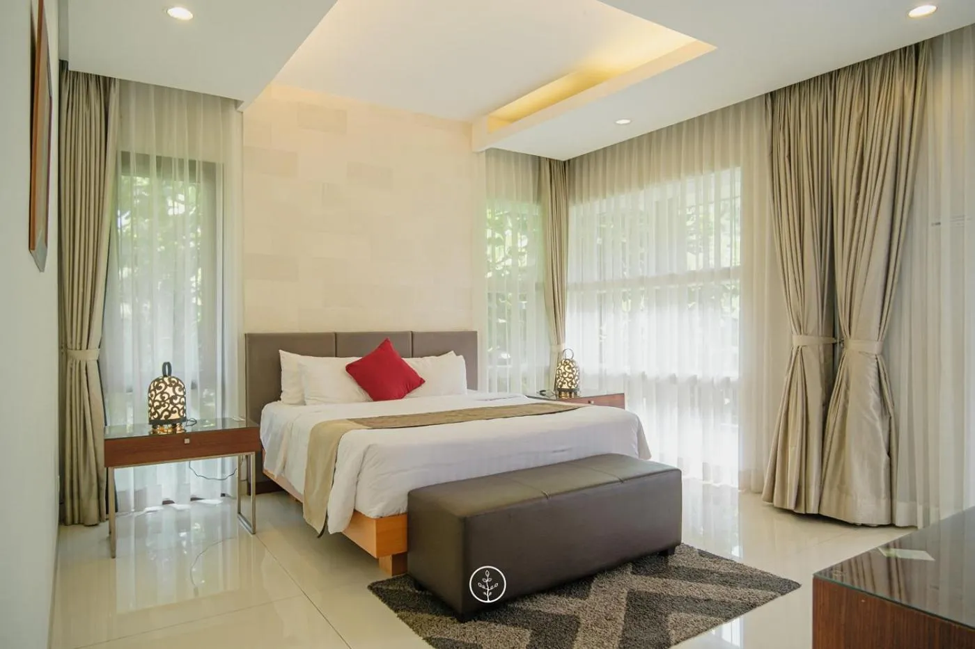 Bed in Breeze blows city view villa 5 bedrooms with a private swimming pool and a familly room