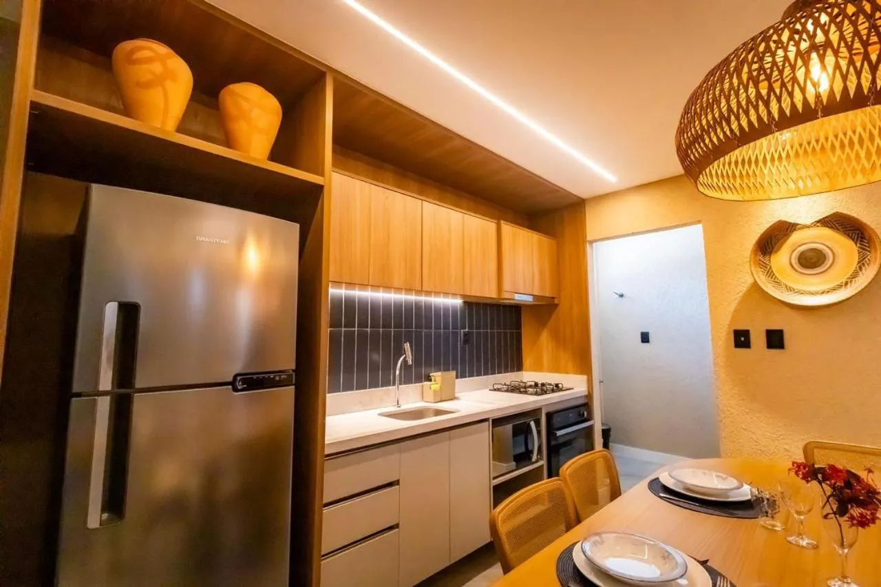 Kitchen or kitchenette in Guarajuba Suítes Premium Boutique Hotel