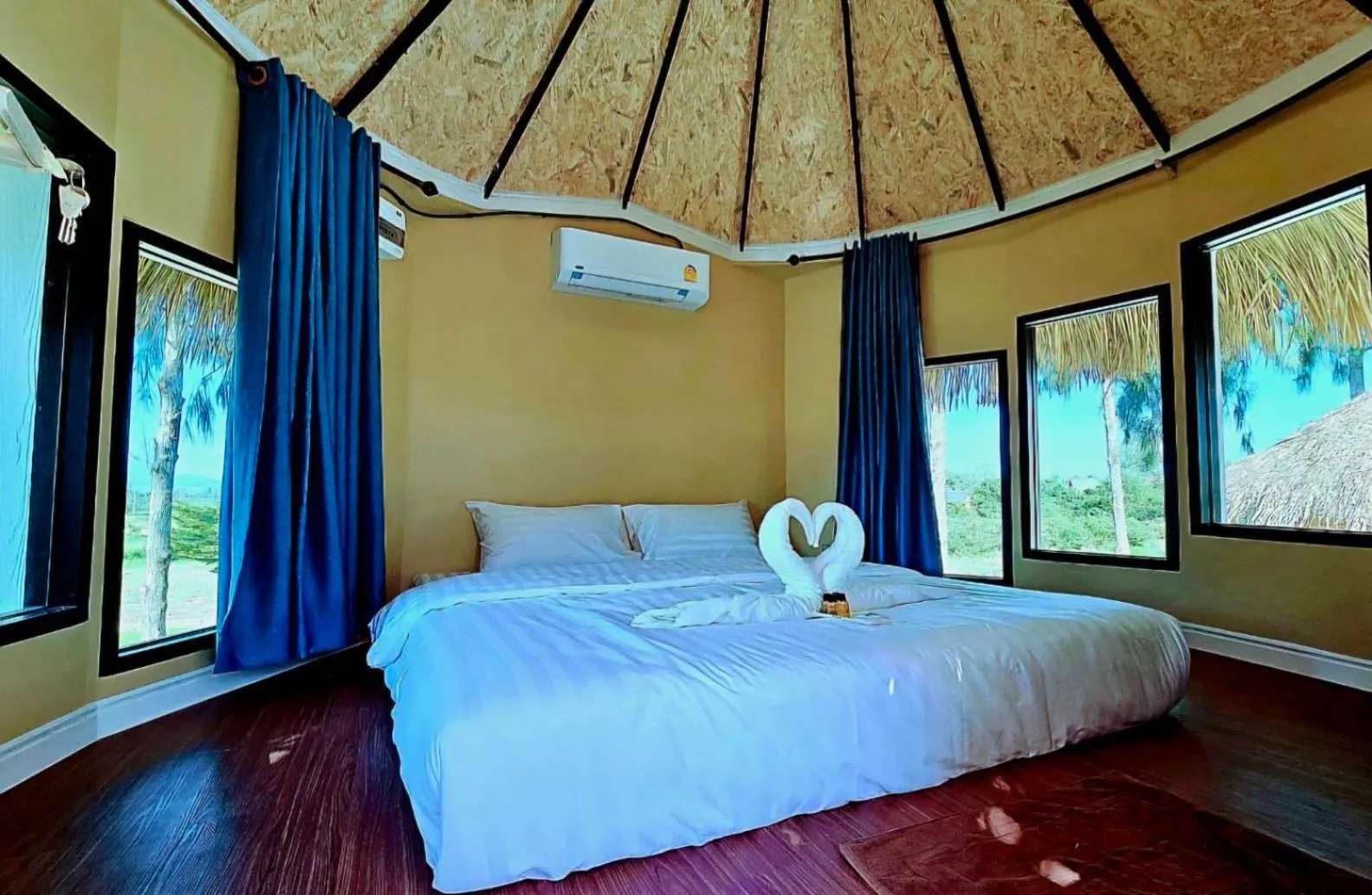 Bed in SkyBird Lake View Resort Khaoyai