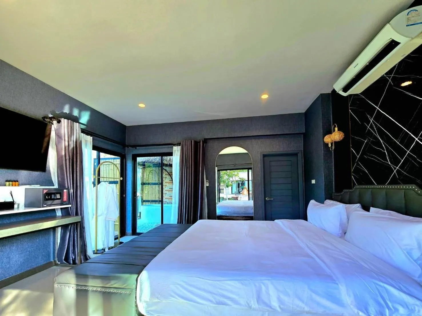 Bed in SkyBird Lake View Resort Khaoyai