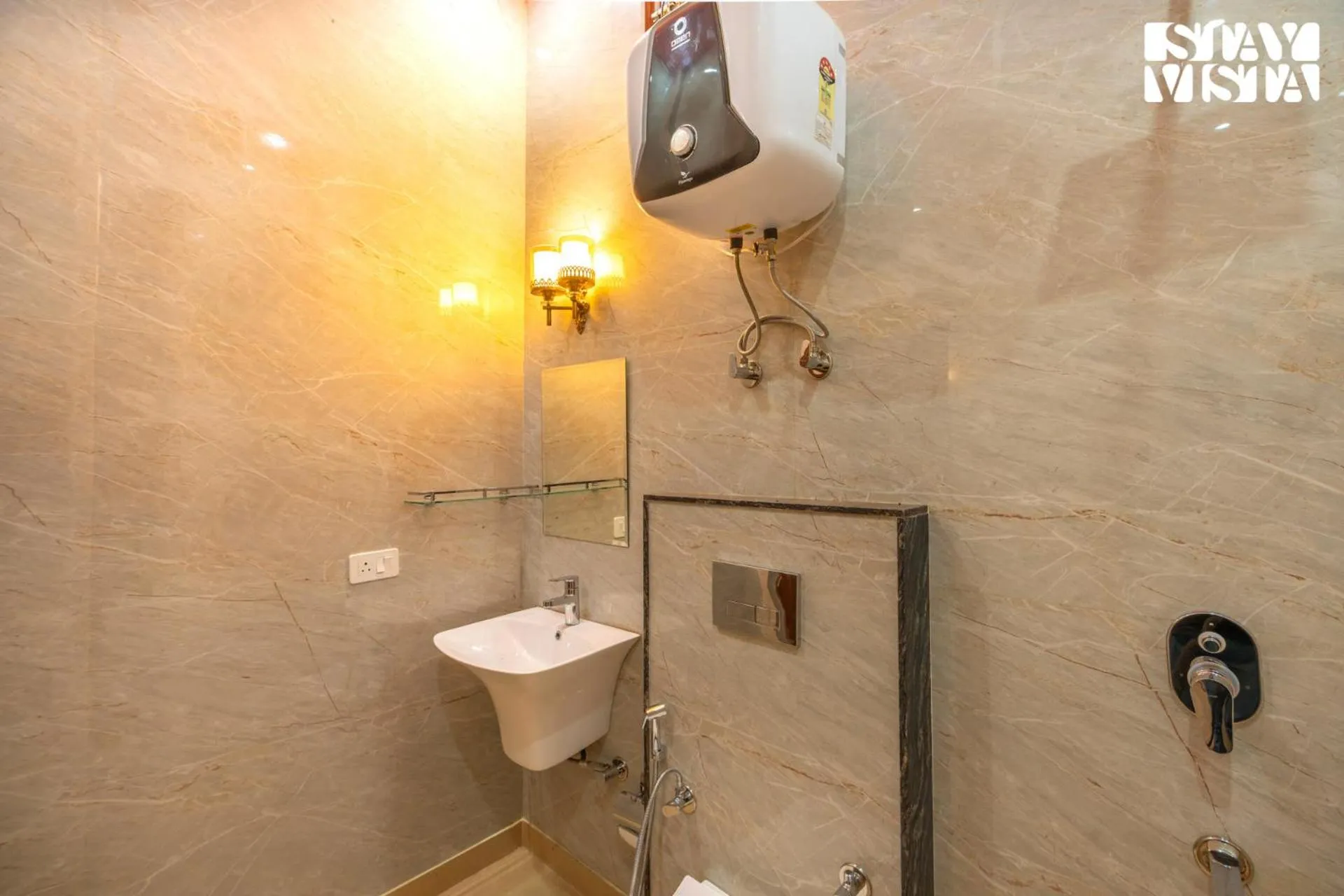 Bathroom in StayVista at Maple Farms with Pool, BBQ & Bonfire