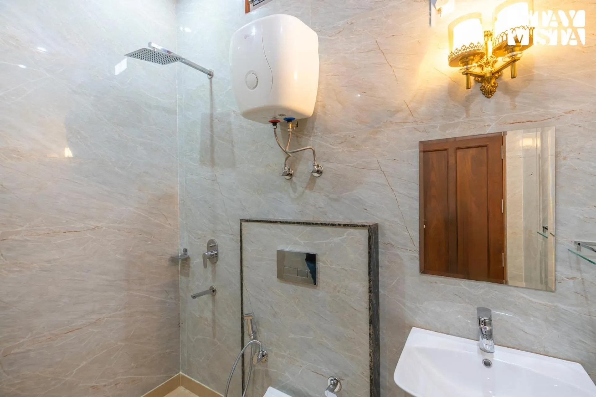 Bathroom in StayVista at Maple Farms with Pool, BBQ & Bonfire