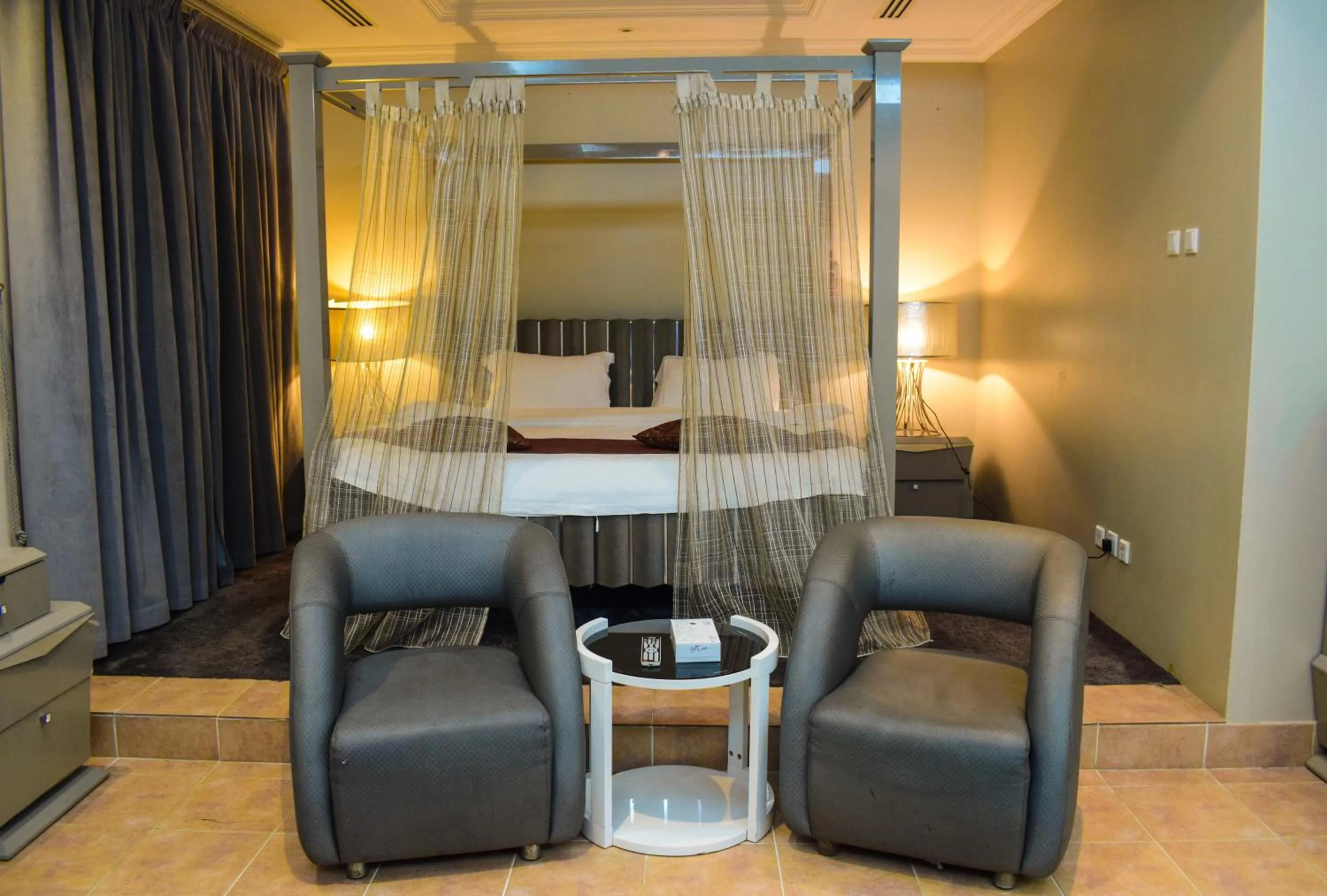 Bed in Arjan Qurtuba Served Apartments