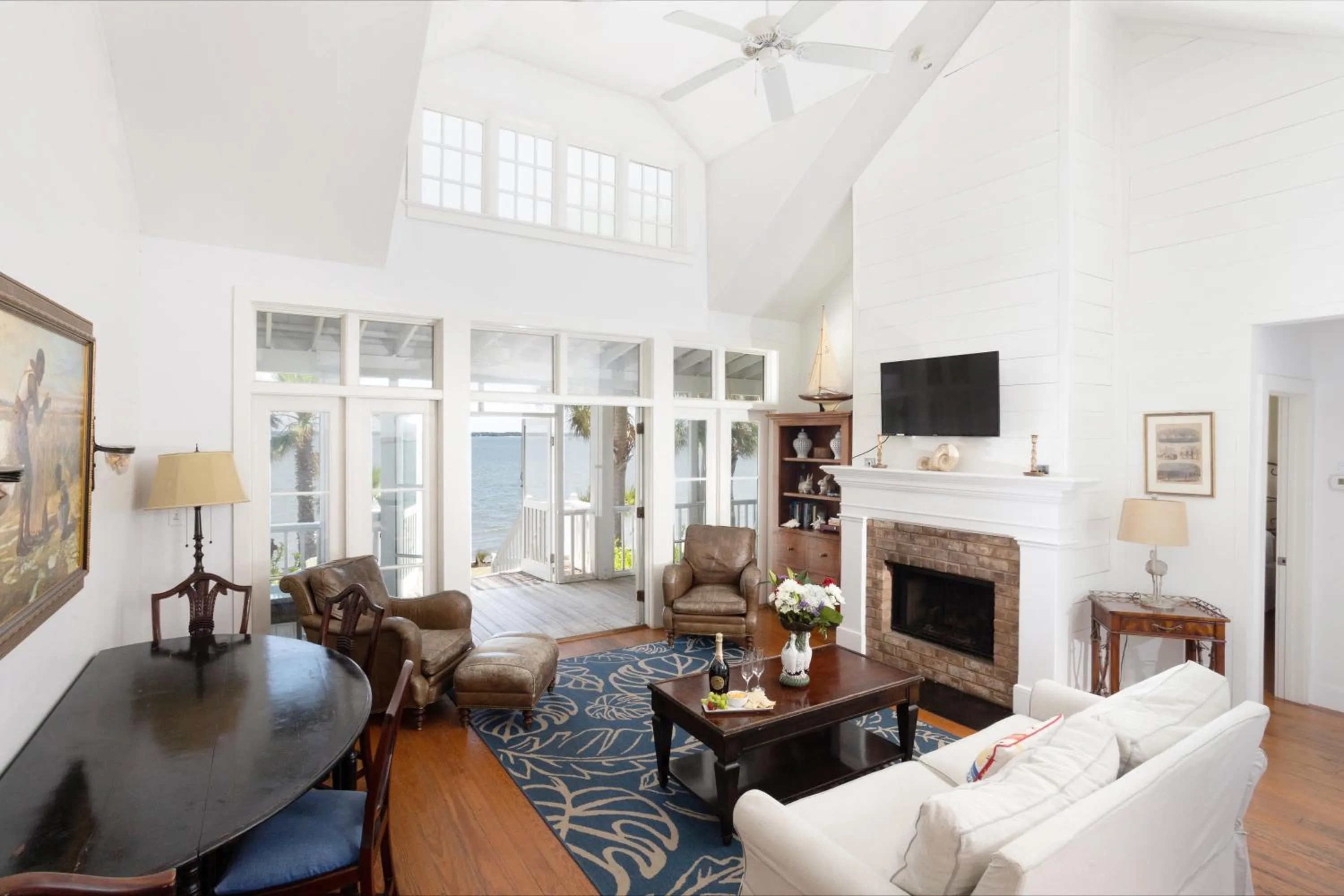Living room in The Cottages on Charleston Harbor