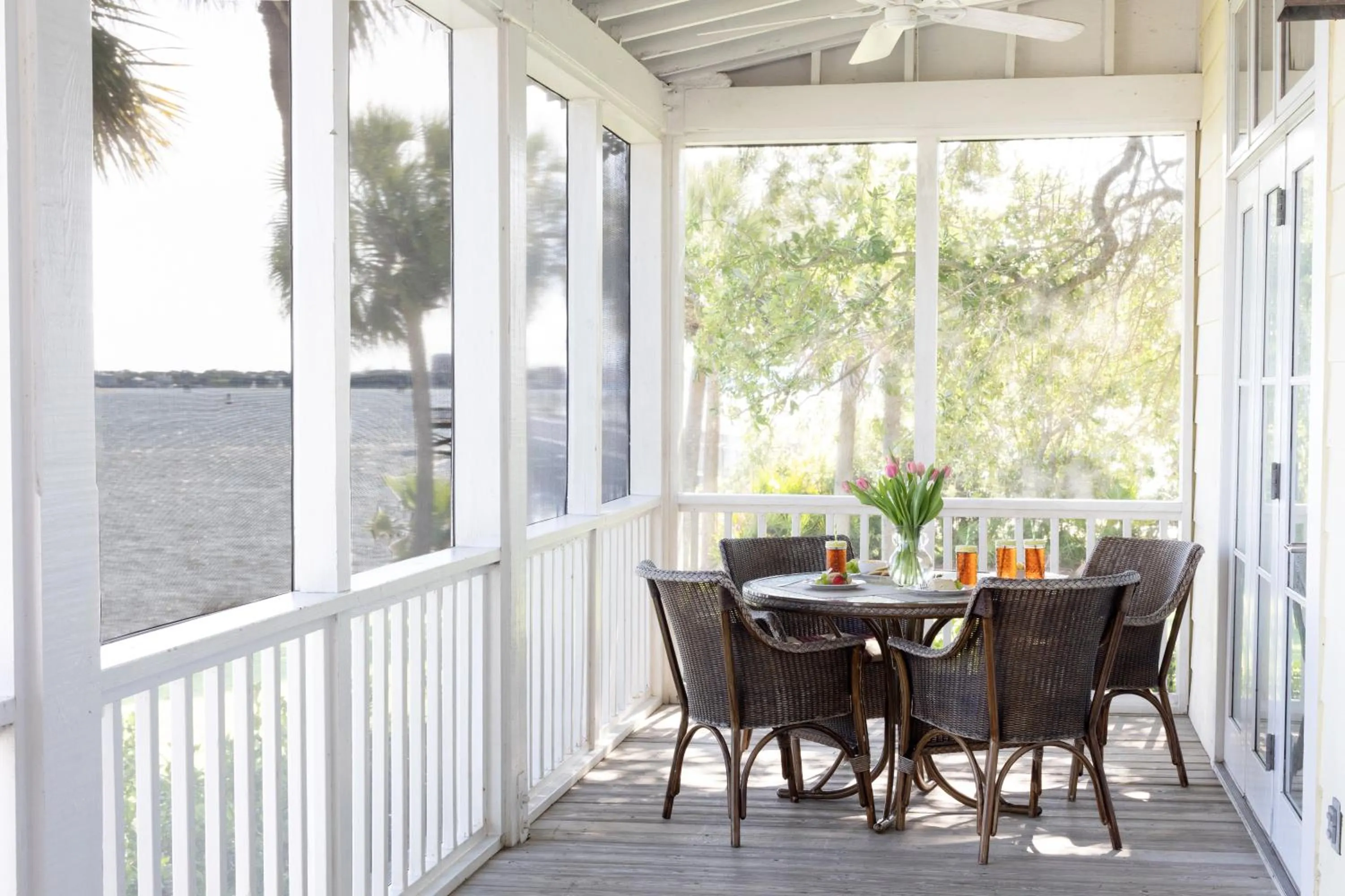Dining area in The Cottages on Charleston Harbor