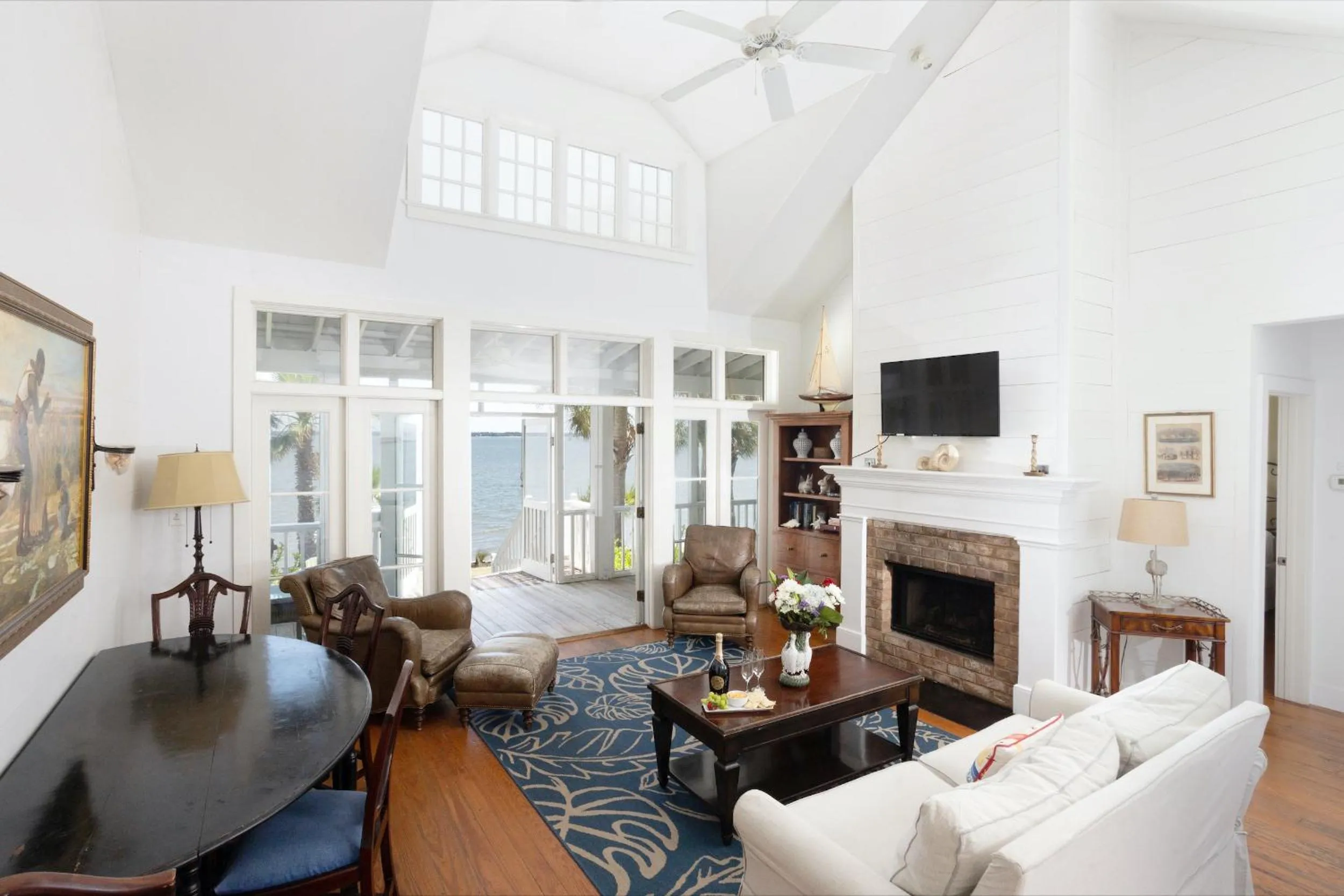 Living room in The Cottages on Charleston Harbor