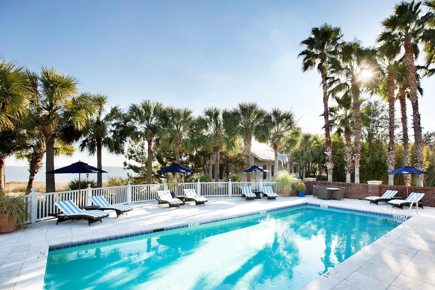 Pool view in The Cottages on Charleston Harbor