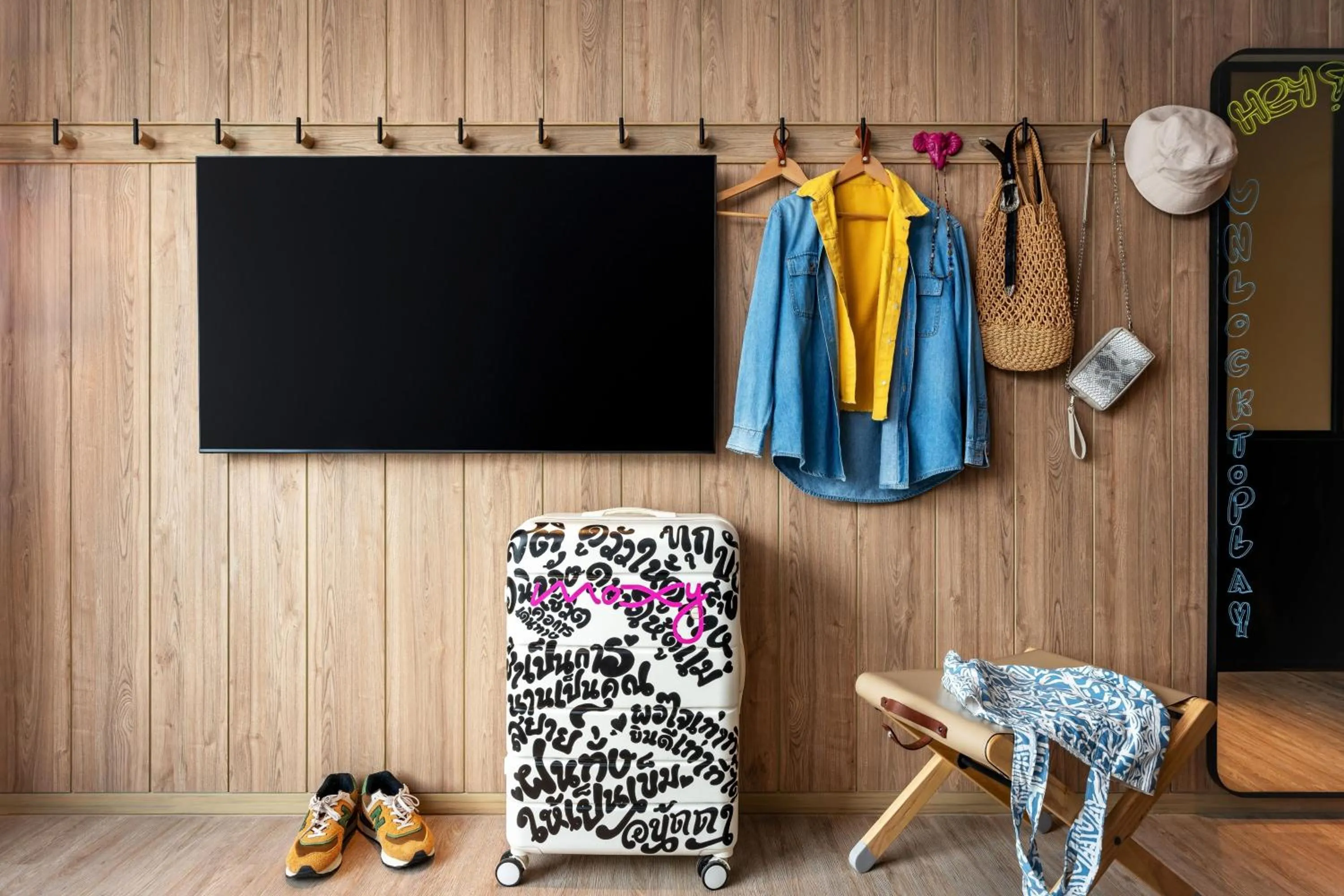 Photo of the whole room in Moxy Bangkok Ratchaprasong