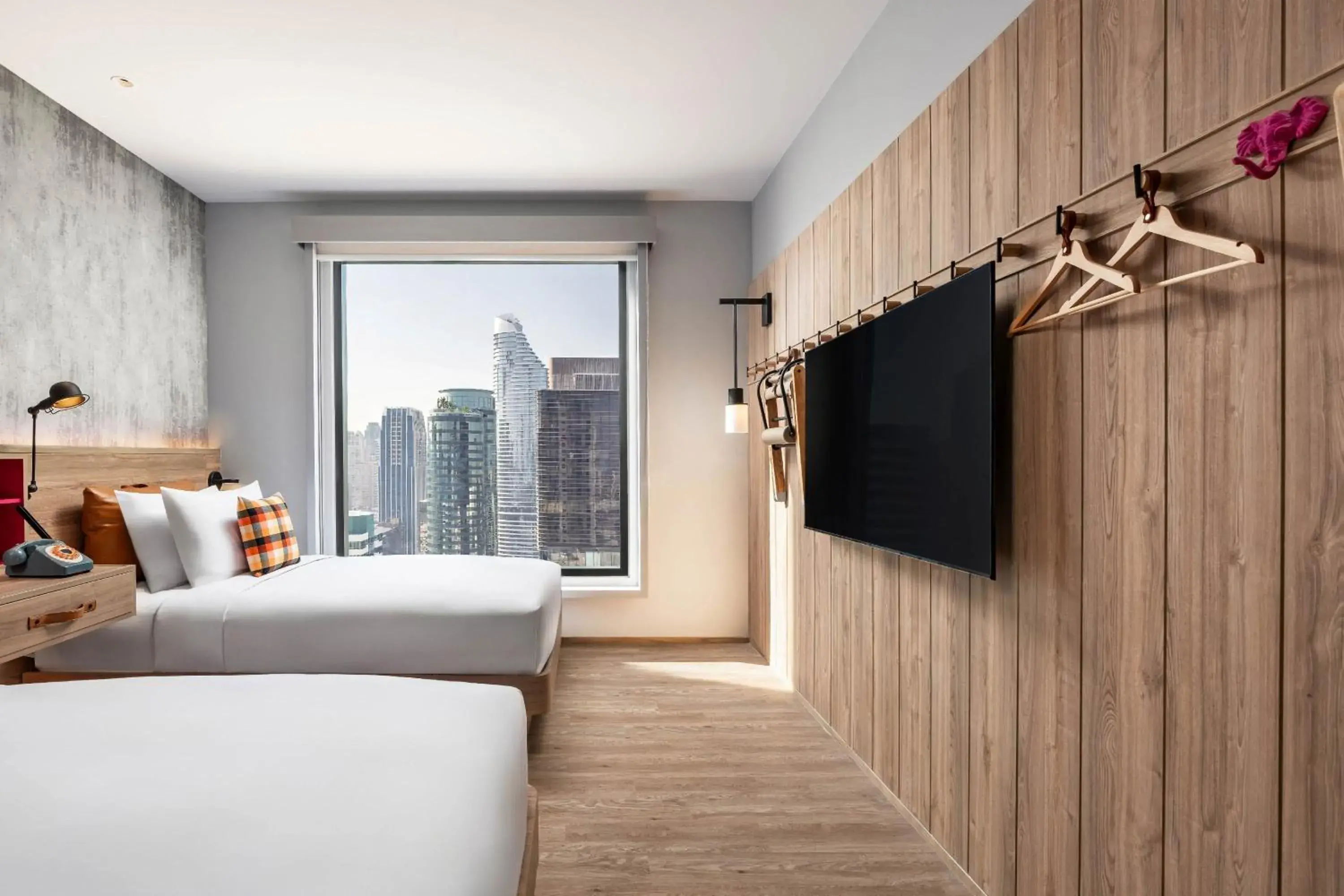 Twin Room with City View in Moxy Bangkok Ratchaprasong Twin Room with City View in Moxy Bangkok Ratchaprasong