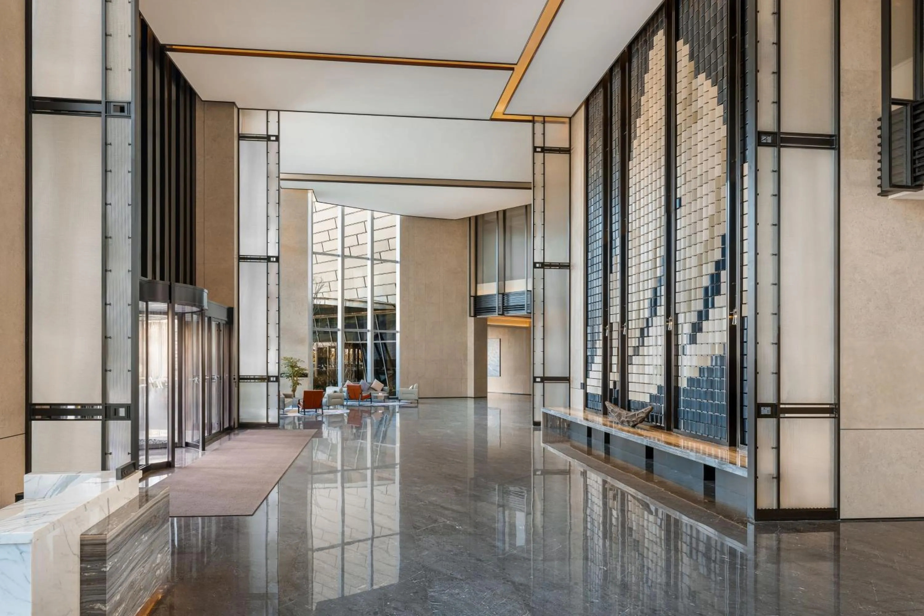 Lobby or reception in Qingdao Marriott Hotel Jiaozhou