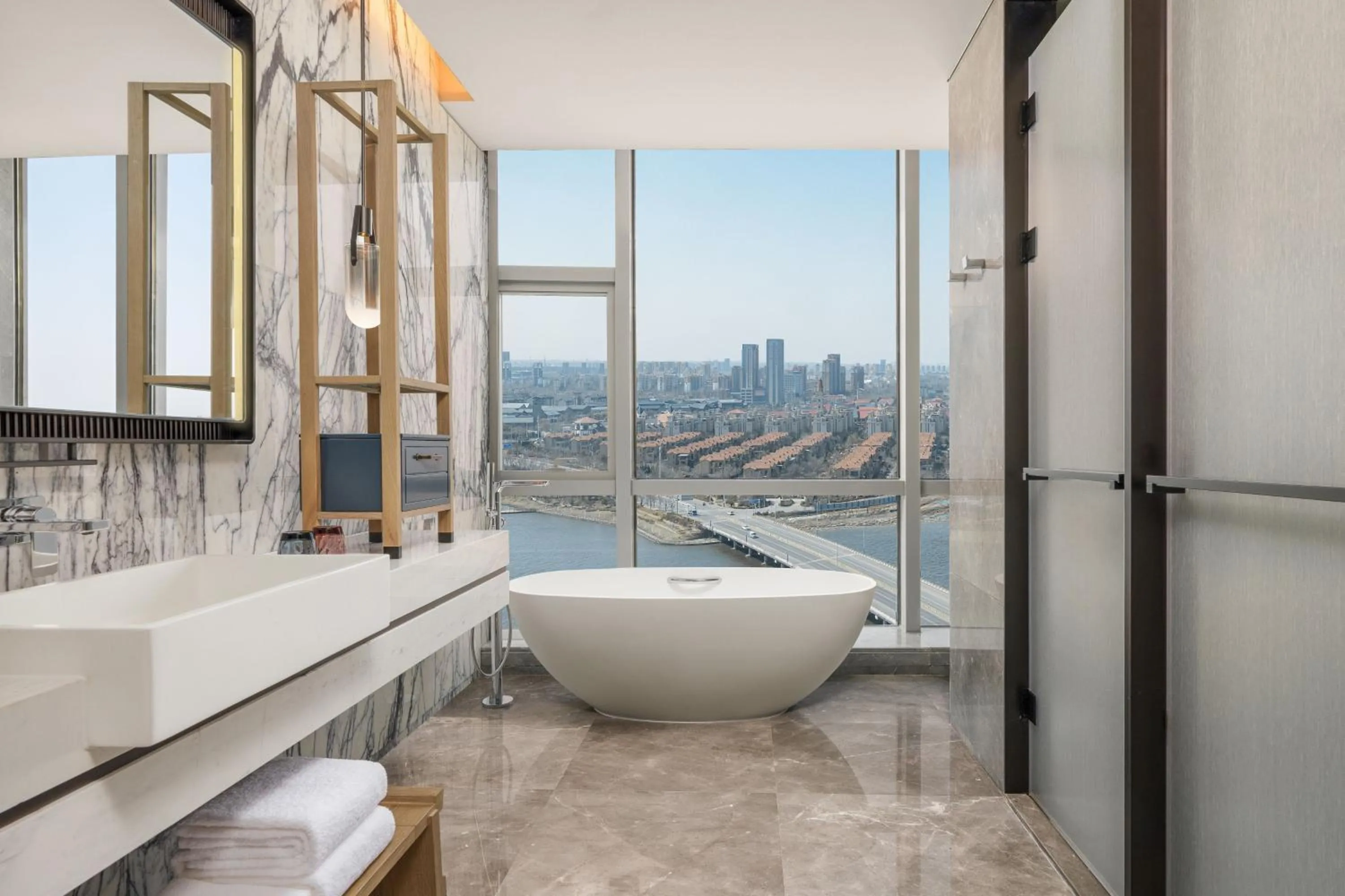 Bathroom in Qingdao Marriott Hotel Jiaozhou