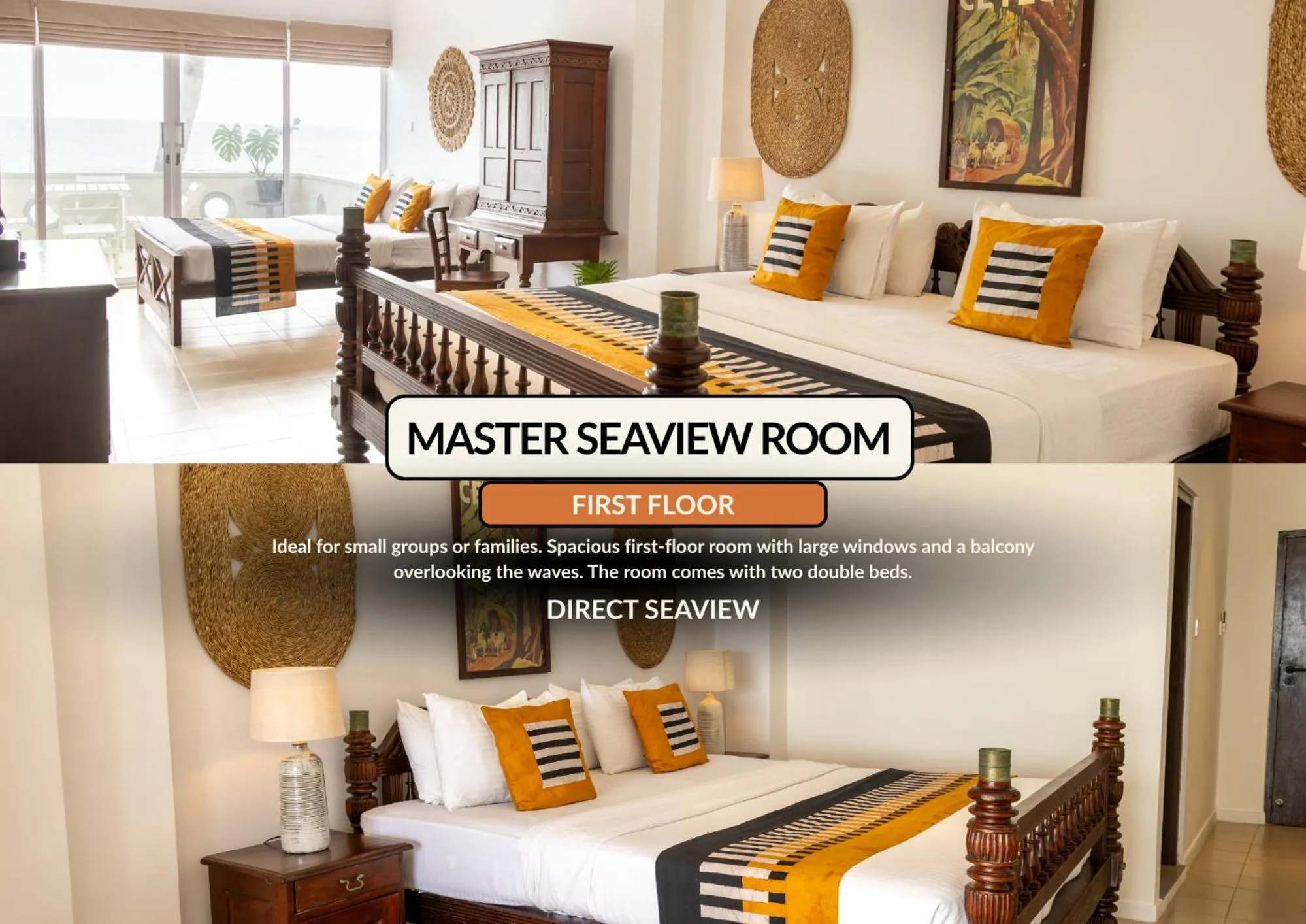 Bed in Neevana Hotel Hikkaduwa