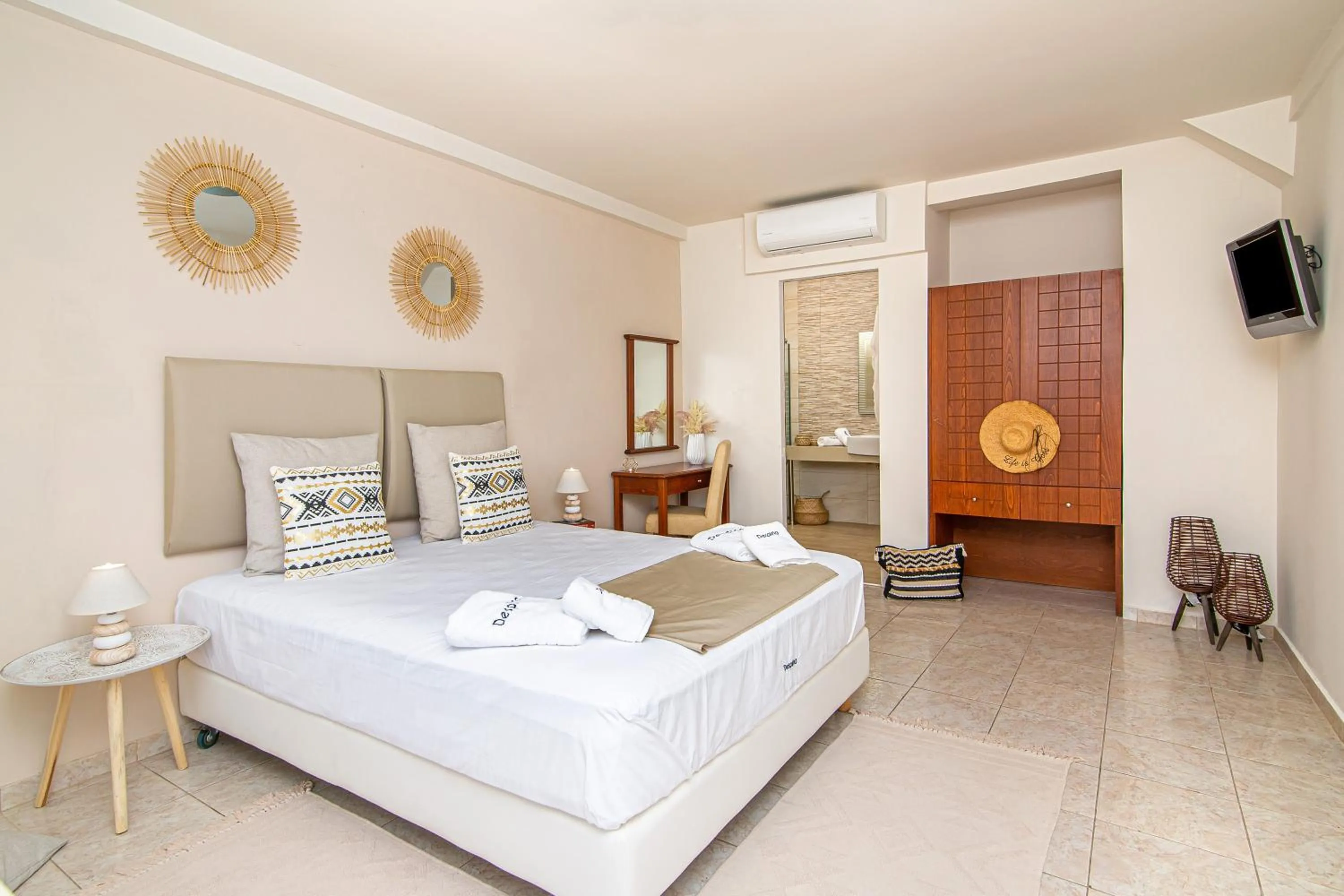 Bed in Despina Aparthotel by Philoxenia Hotel & SPA