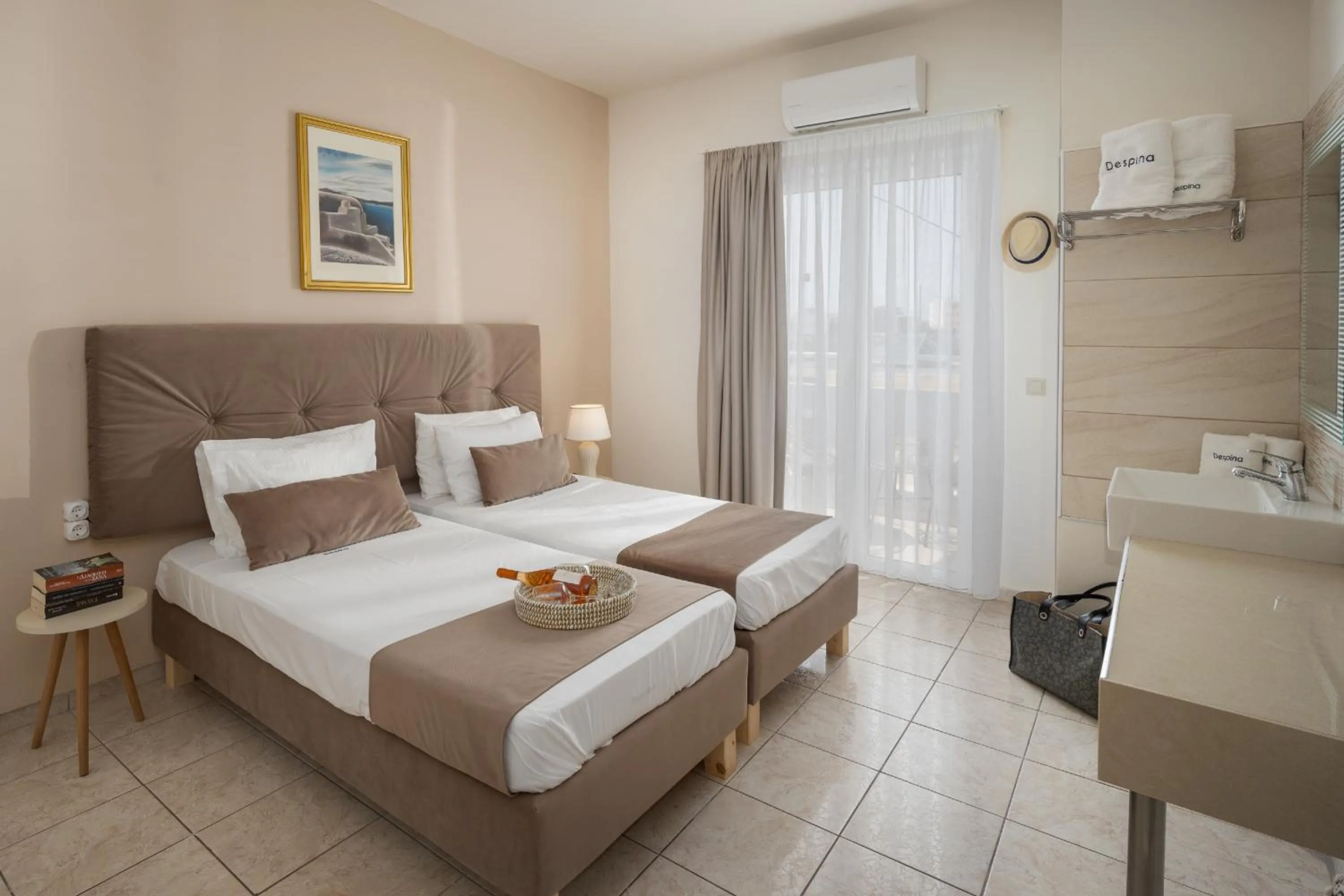 air conditioner, Bed in Despina Aparthotel by Philoxenia Hotel & SPA