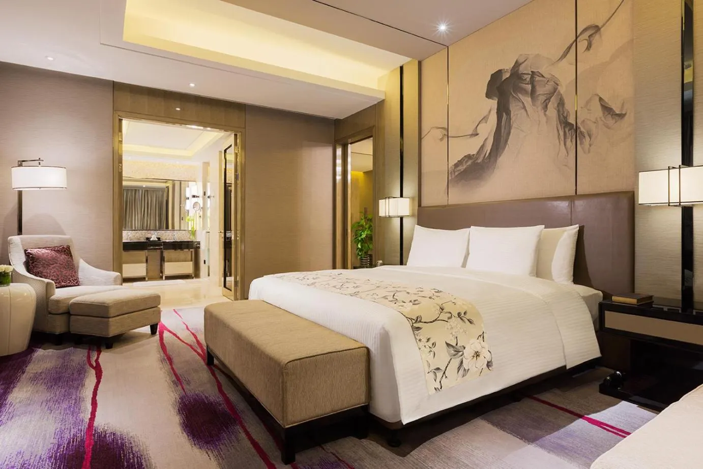 Bedroom, Bed in Maanshan Wanda Realm Hotel