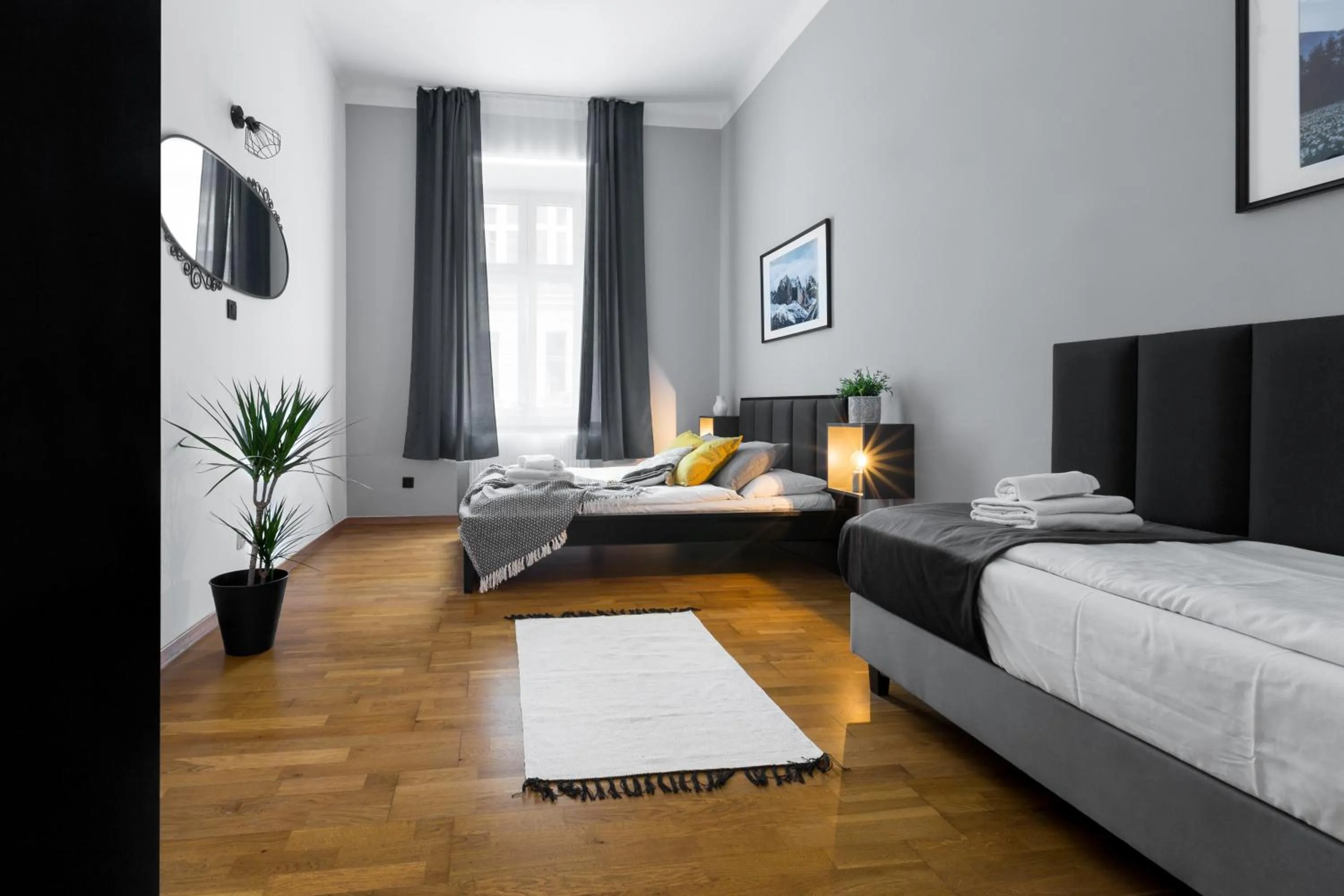 Bed in Wonderful Apartments in the Center of Krakow