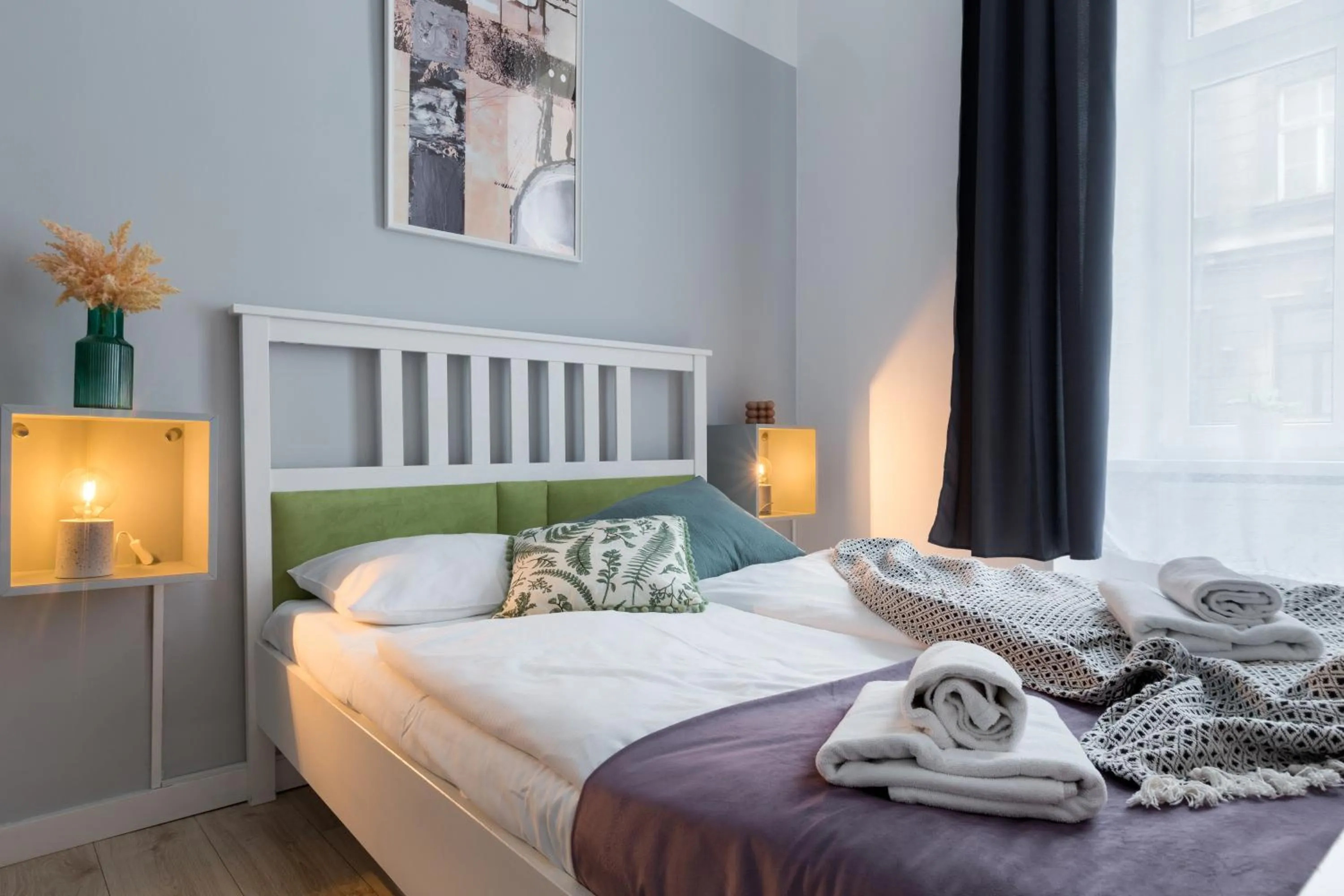 Bed in Wonderful Apartments in the Center of Krakow