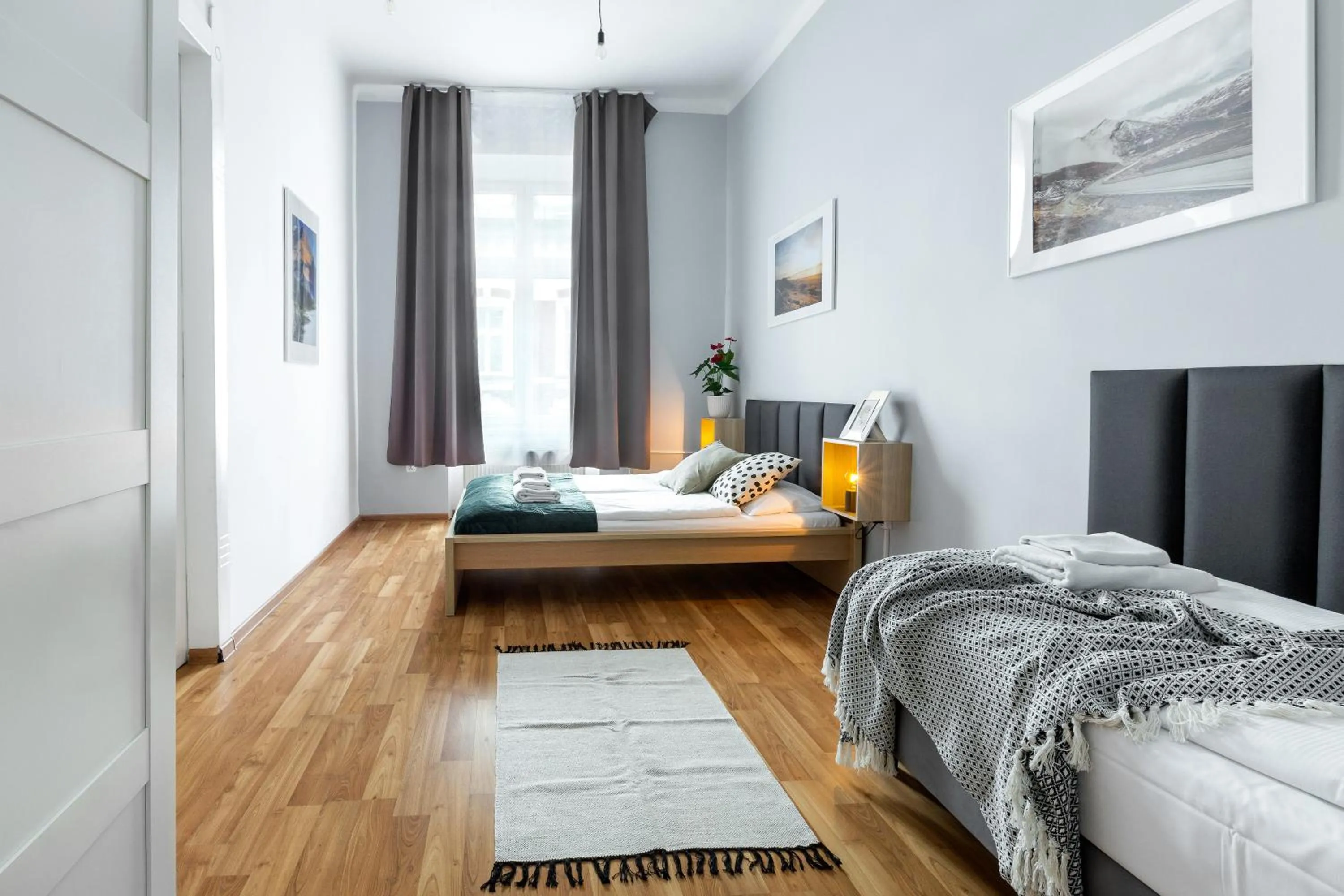 Bed in Wonderful Apartments in the Center of Krakow