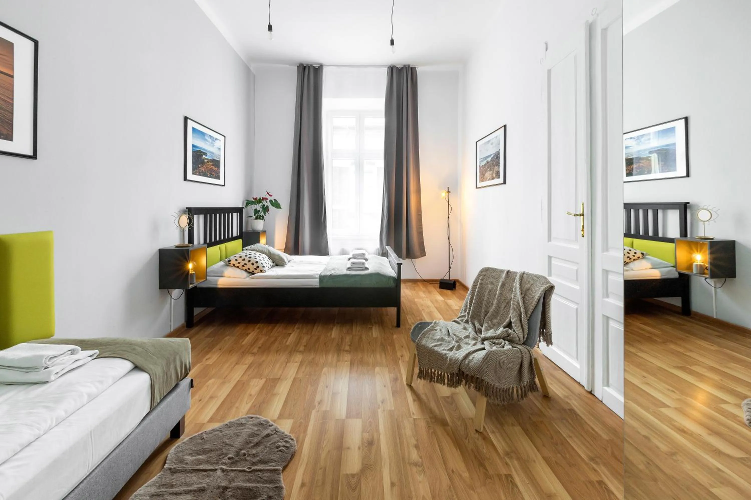 Bed in Wonderful Apartments in the Center of Krakow