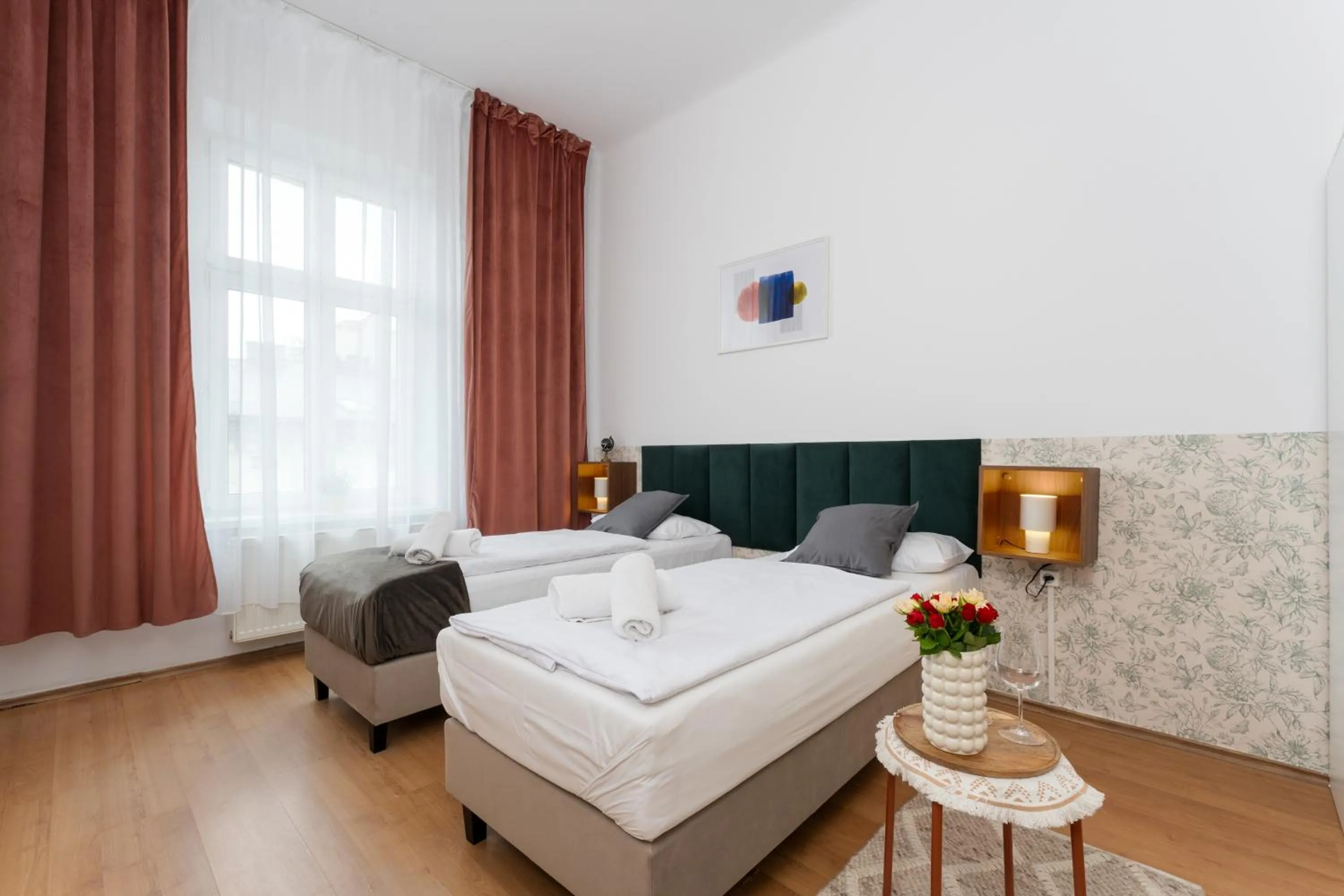 Bed in Wonderful Apartments in the Center of Krakow