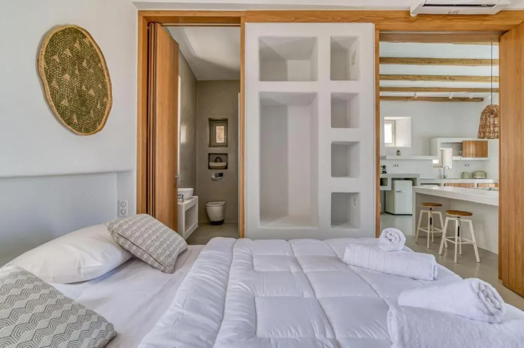 Bed in Lil Paros Luxury suites