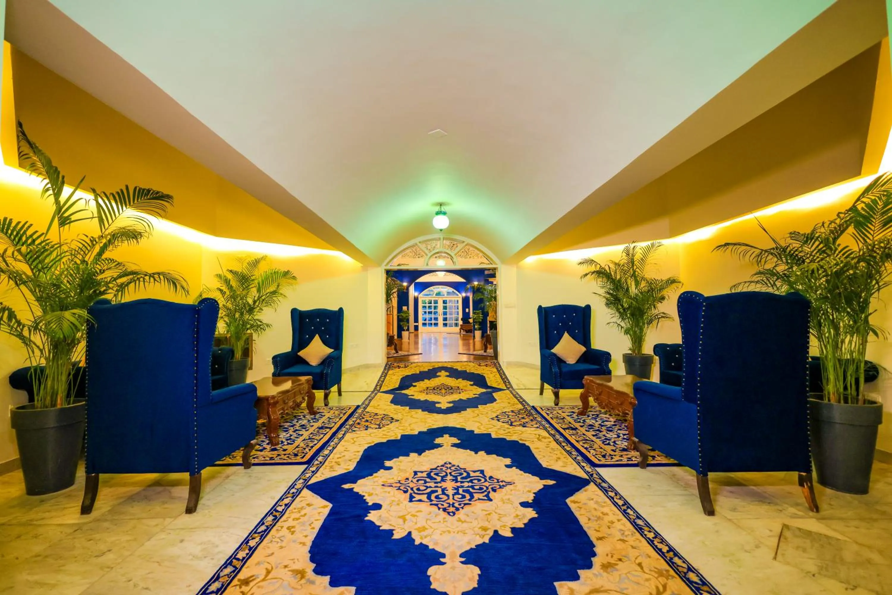 Seating area in Tivoli Heritage Palace, Rewari